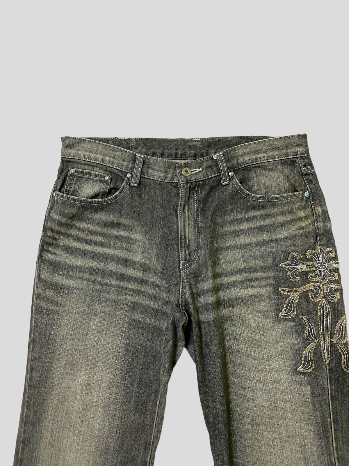 Hysteric Glamour Vintage BARASSI Patches Design Cross Inspired Denim Size US 31 - 3 Thumbnail