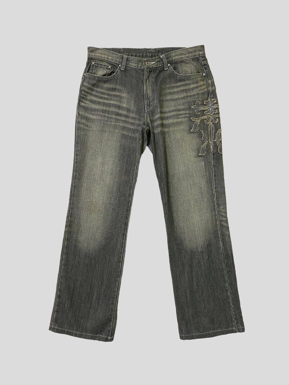 Hysteric Glamour Vintage BARASSI Patches Design Cross Inspired Denim Size US 31 - 1 Thumbnail