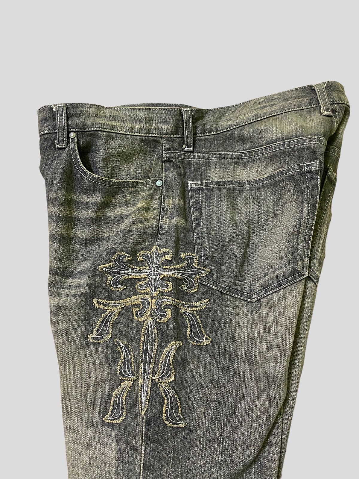 Hysteric Glamour Vintage BARASSI Patches Design Cross Inspired Denim Size US 31 - 15 Thumbnail