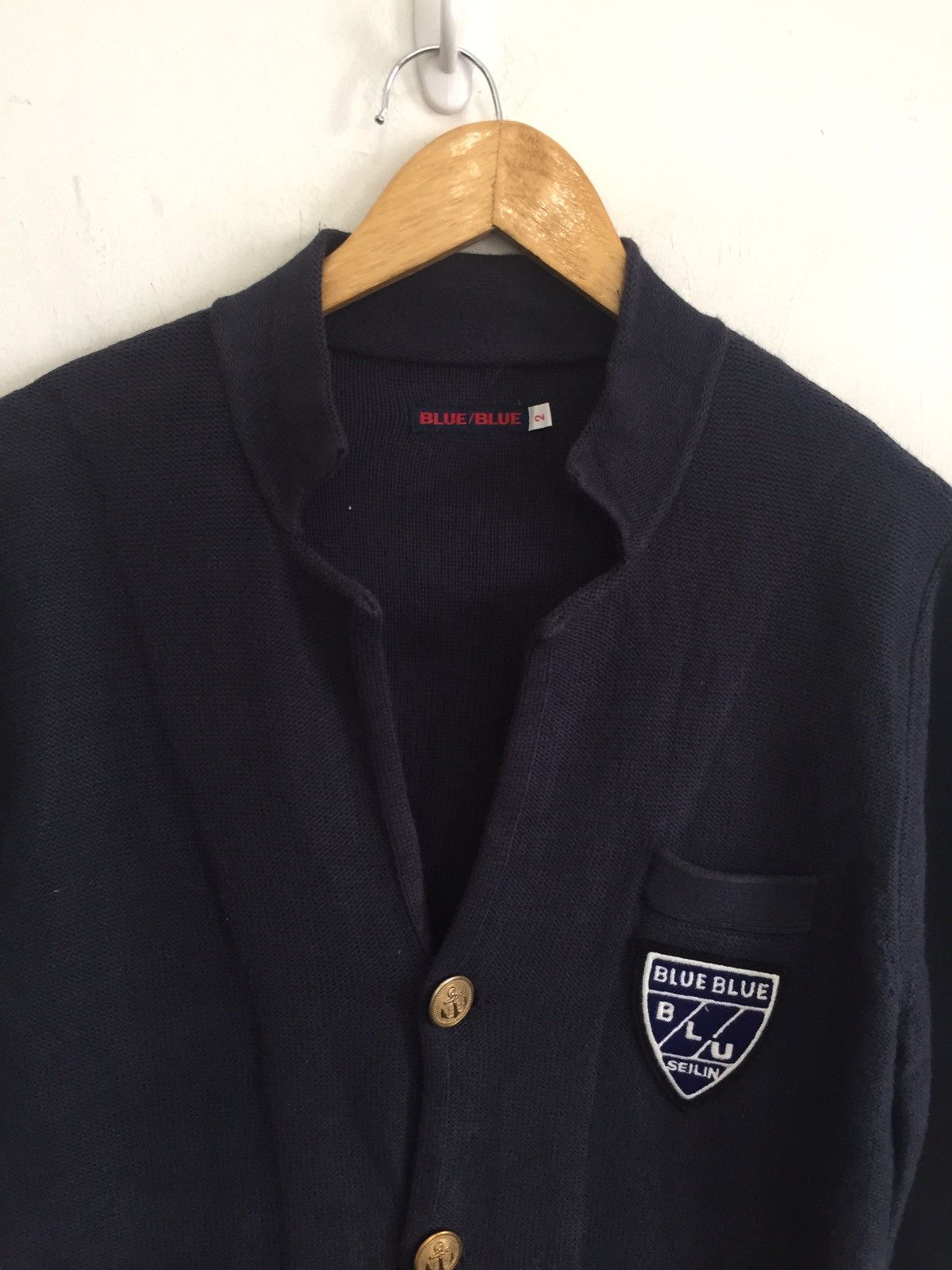 Blue Blue Japan Blue Blue 🇯🇵 Embroidered Badges Hand Knit Cardigan Size US M / EU 48-50 / 2 - 2 Thumbnail