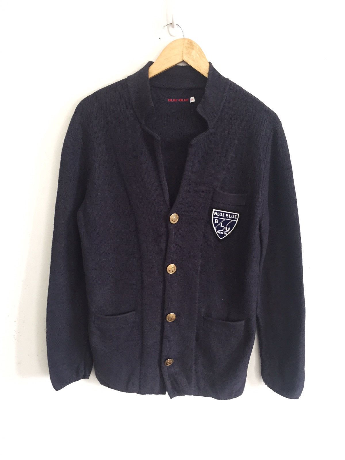Blue Blue Japan Blue Blue 🇯🇵 Embroidered Badges Hand Knit Cardigan Size US M / EU 48-50 / 2 - 1 Thumbnail