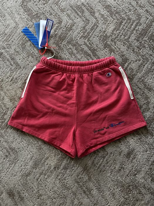 Off white clearance champion red shorts