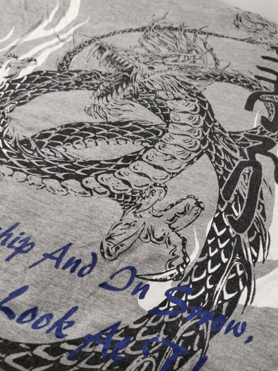 image of Kimono Japan Dragon x Vintage Sukajan Dragon Anti Produce Japanase Brand Vintage in Grey (Size Larg