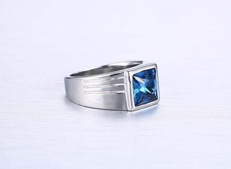 Jewelry Blue CZ Zircon Ring Size ONE SIZE - 2 Thumbnail