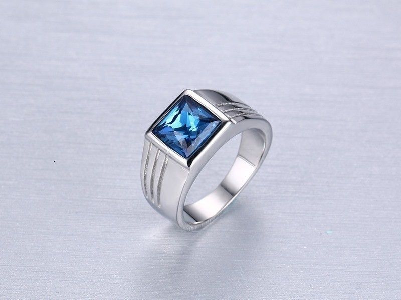 Jewelry Blue CZ Zircon Ring Size ONE SIZE - 3 Thumbnail