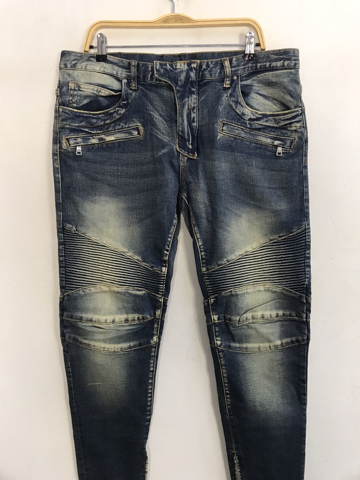 MNML MNML Biker Motorcycle Multipocket Design Denim Pants balmain Size US 36 / EU 52 - 3 Thumbnail