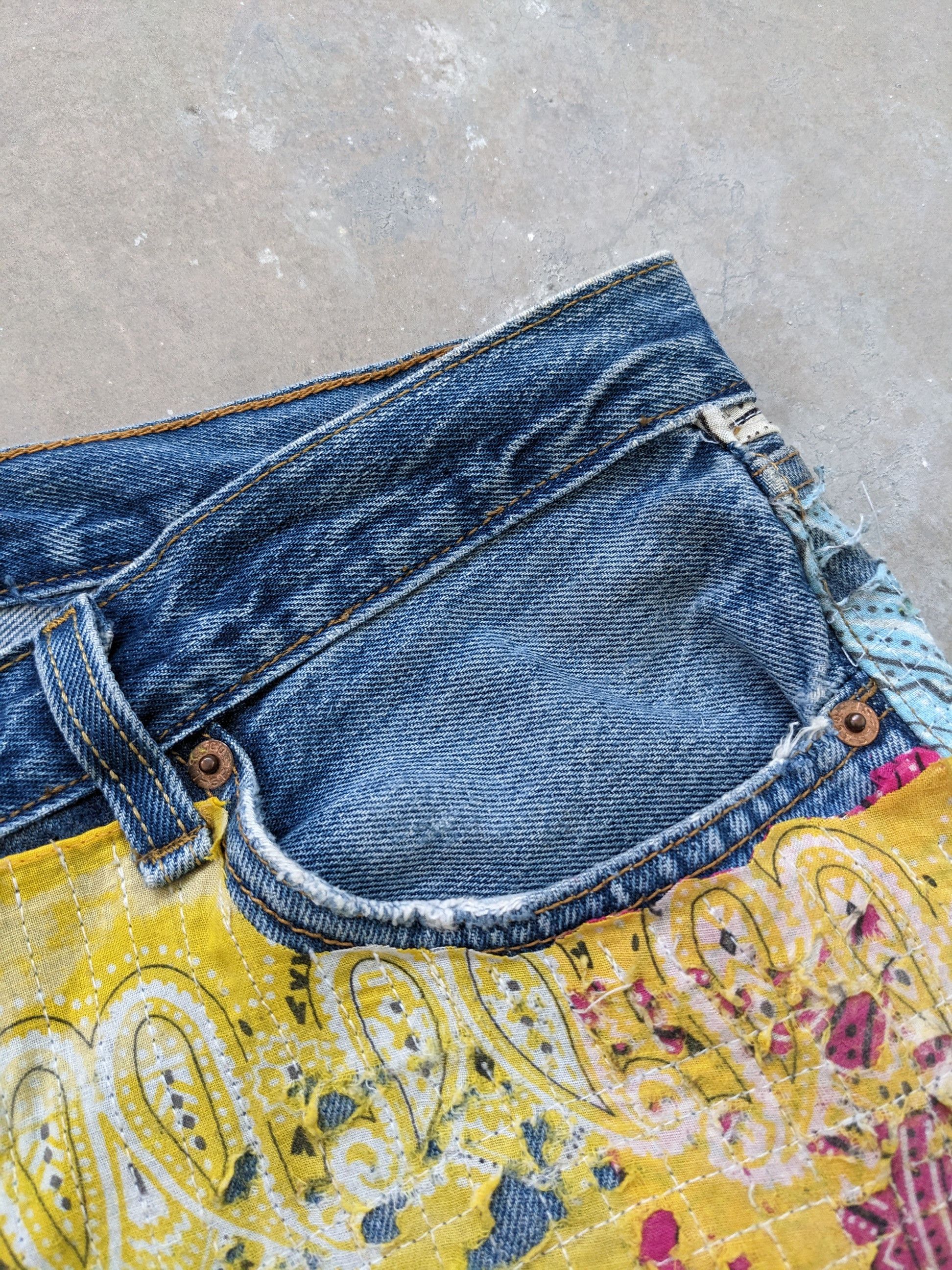 Levi's × Vintage OPEN ORDER 🔥 1/1 World Reconstruction Levis Bandana Boro Size US 35 - 15 Thumbnail