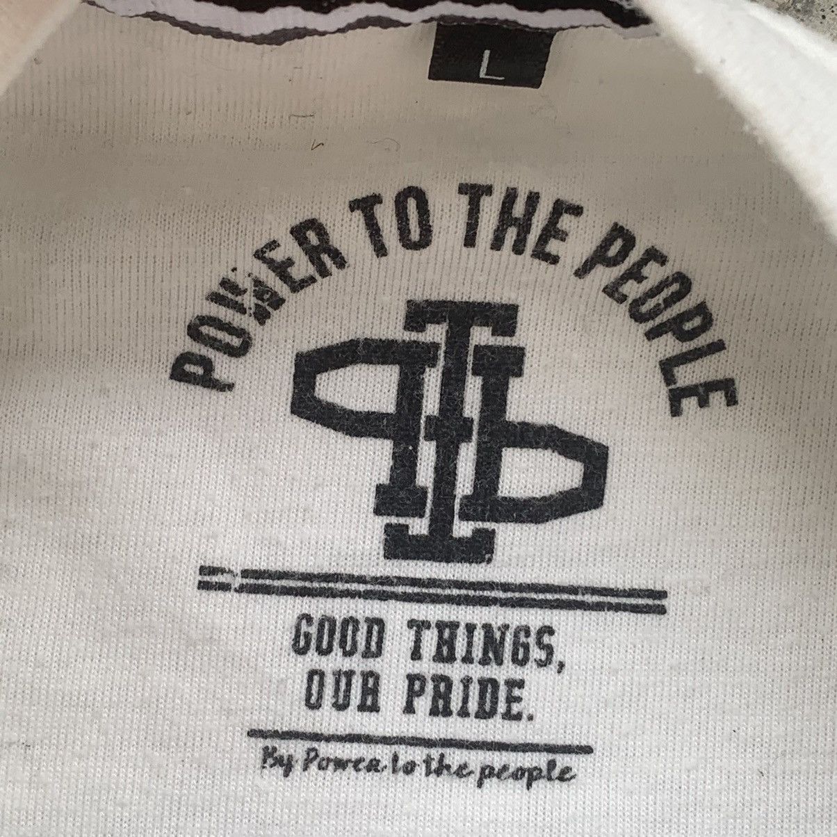 Japanese Brand Power Of The People glare twist white tee T-Shirt Size US L / EU 52-54 / 3 - 3 Thumbnail