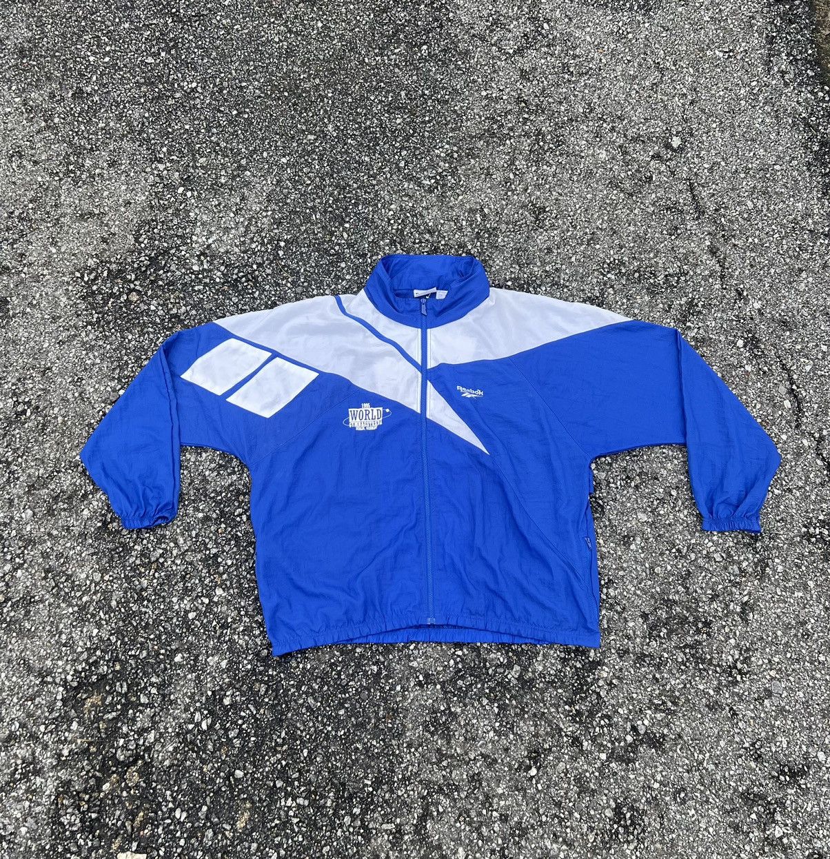 Reebok × Vintage Vintage 90’s Reebok USA Gymnastics Nylon Zipper Jacket Size US XL / EU 56 / 4 - 1 Thumbnail