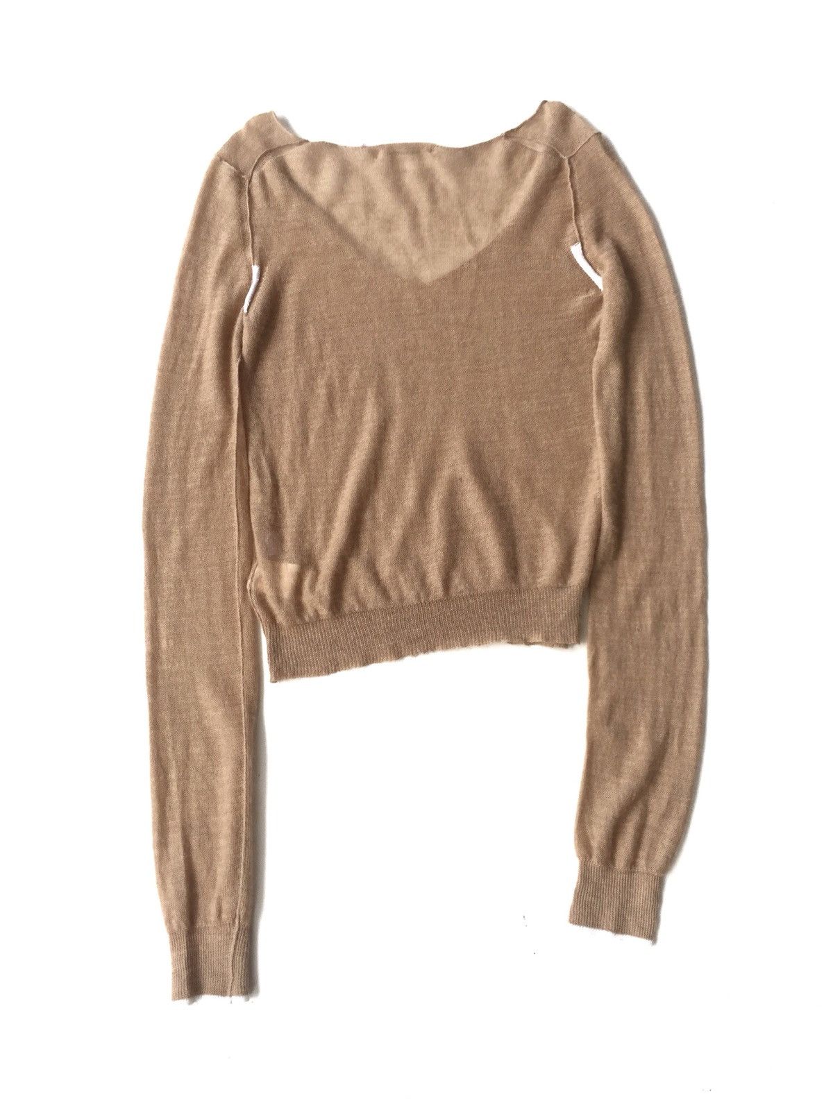 Yohji Yamamoto Yohji Yamamoto Elongated Arm Boat Neck Ramie Blend Cardigan Size US M / EU 48-50 / 2 - 5 Thumbnail