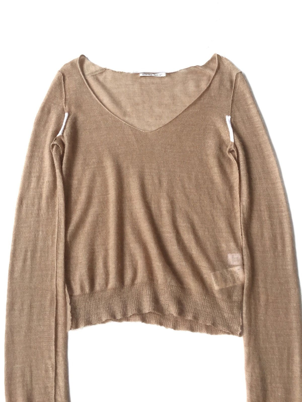 Yohji Yamamoto Yohji Yamamoto Elongated Arm Boat Neck Ramie Blend Cardigan Size US M / EU 48-50 / 2 - 2 Thumbnail