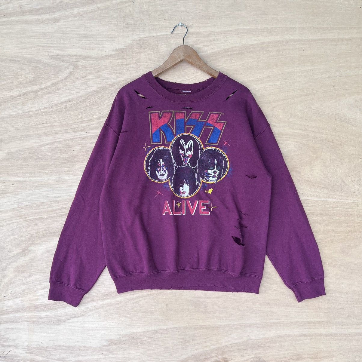 Band Tees × KISS SWEATSHIRT KISS X DISTRESSED COPYRIGHT 2016 Size US L / EU 52-54 / 3 - 1 Thumbnail