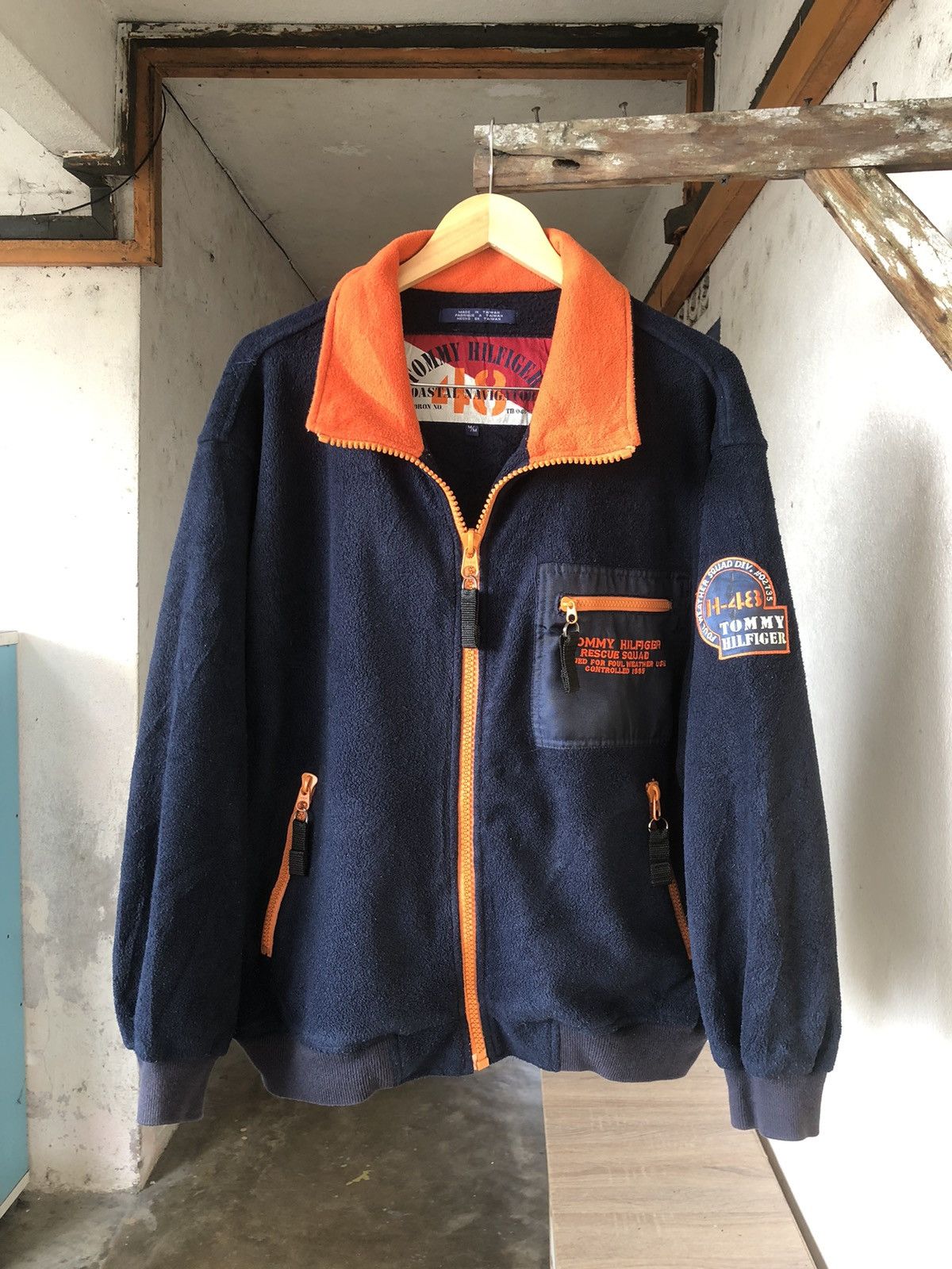 image of 90's Tommy Hilfiger Fleece Jackets in Blue, Men's (Size Medium)