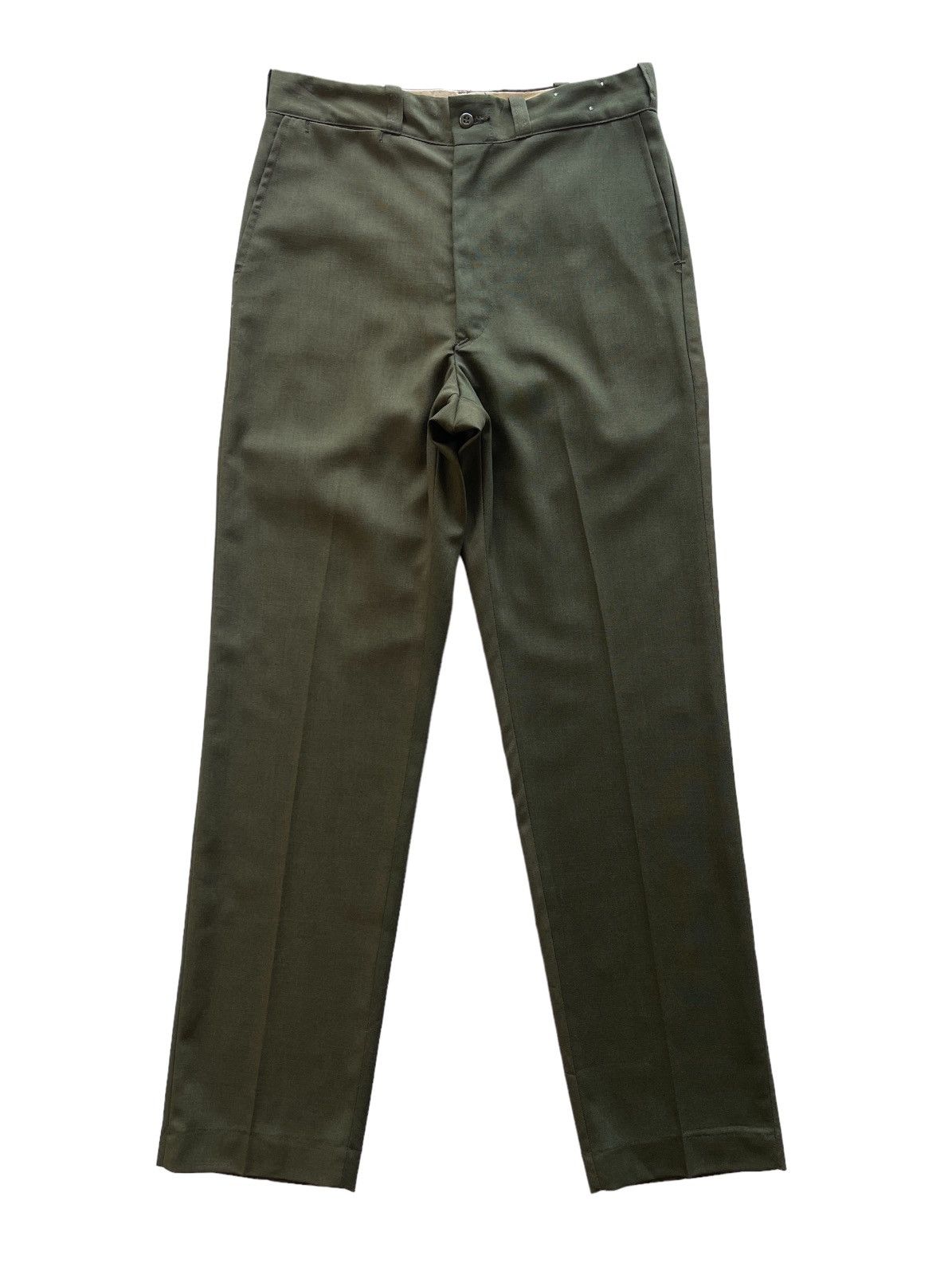 Image of Vintage Lee 60S/70S Linen Trousers Pants in Olive Green, Men's (Size 30)