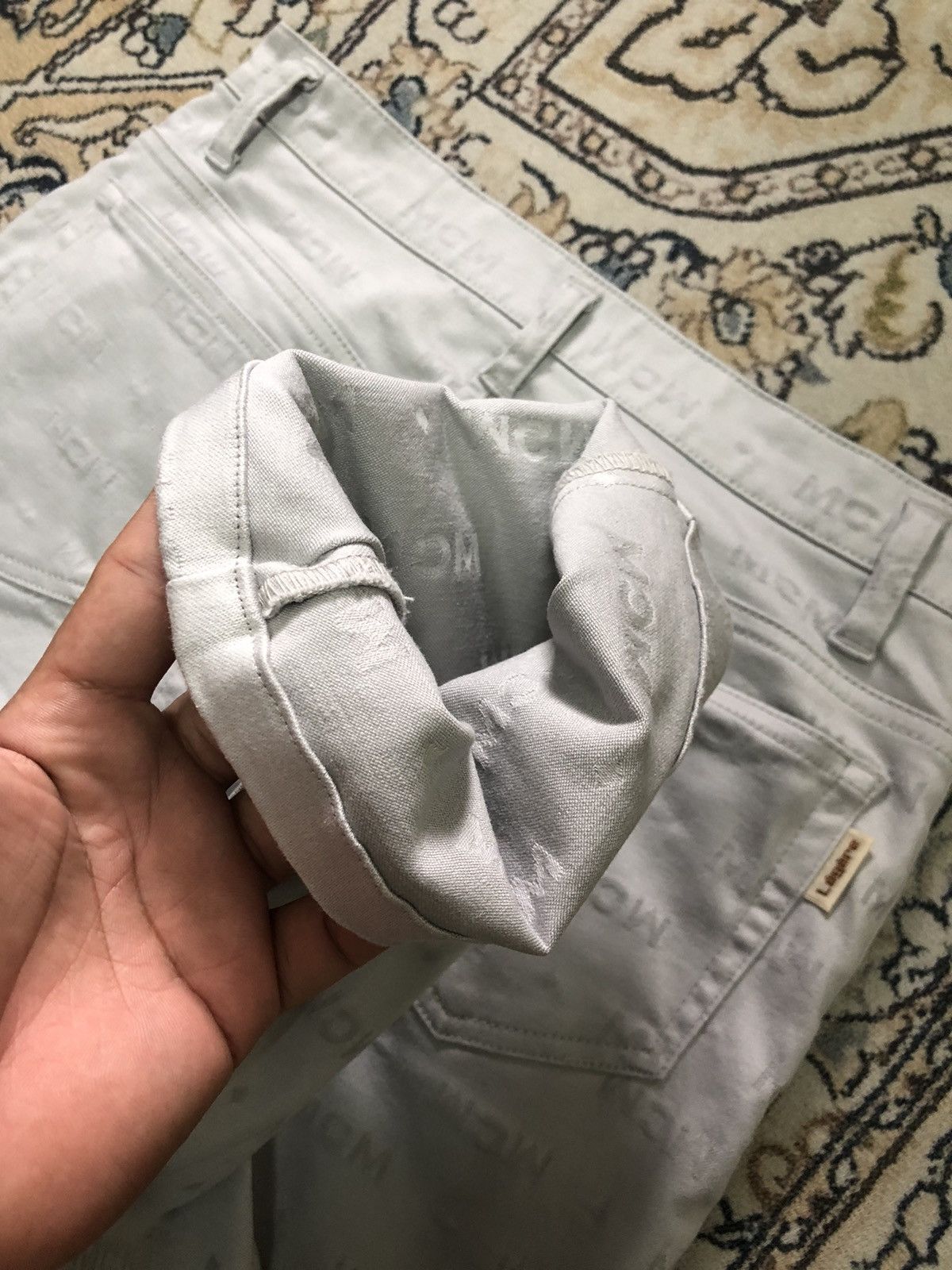 MCM Vintage MCM Full Prints Monogram Slim Fit Stretchable Jeans Size 28" / US 6 / IT 42 - 8 Thumbnail