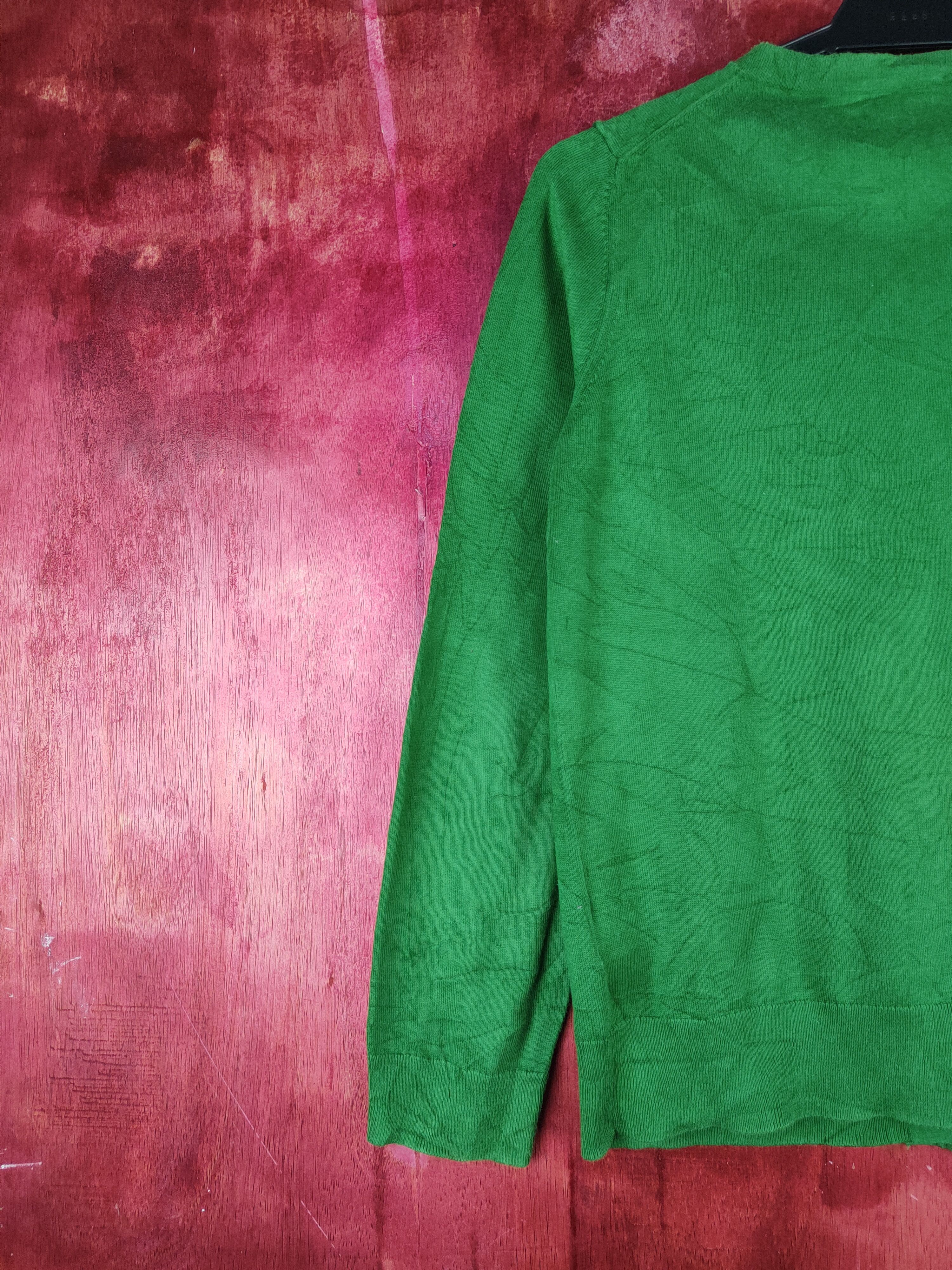 Japanese Brand × Uniqlo Uniqlo Dark Green Cardigan knitwear thin japan vintage #S948 Size M / US 6-8 / IT 42-44 - 8 Thumbnail