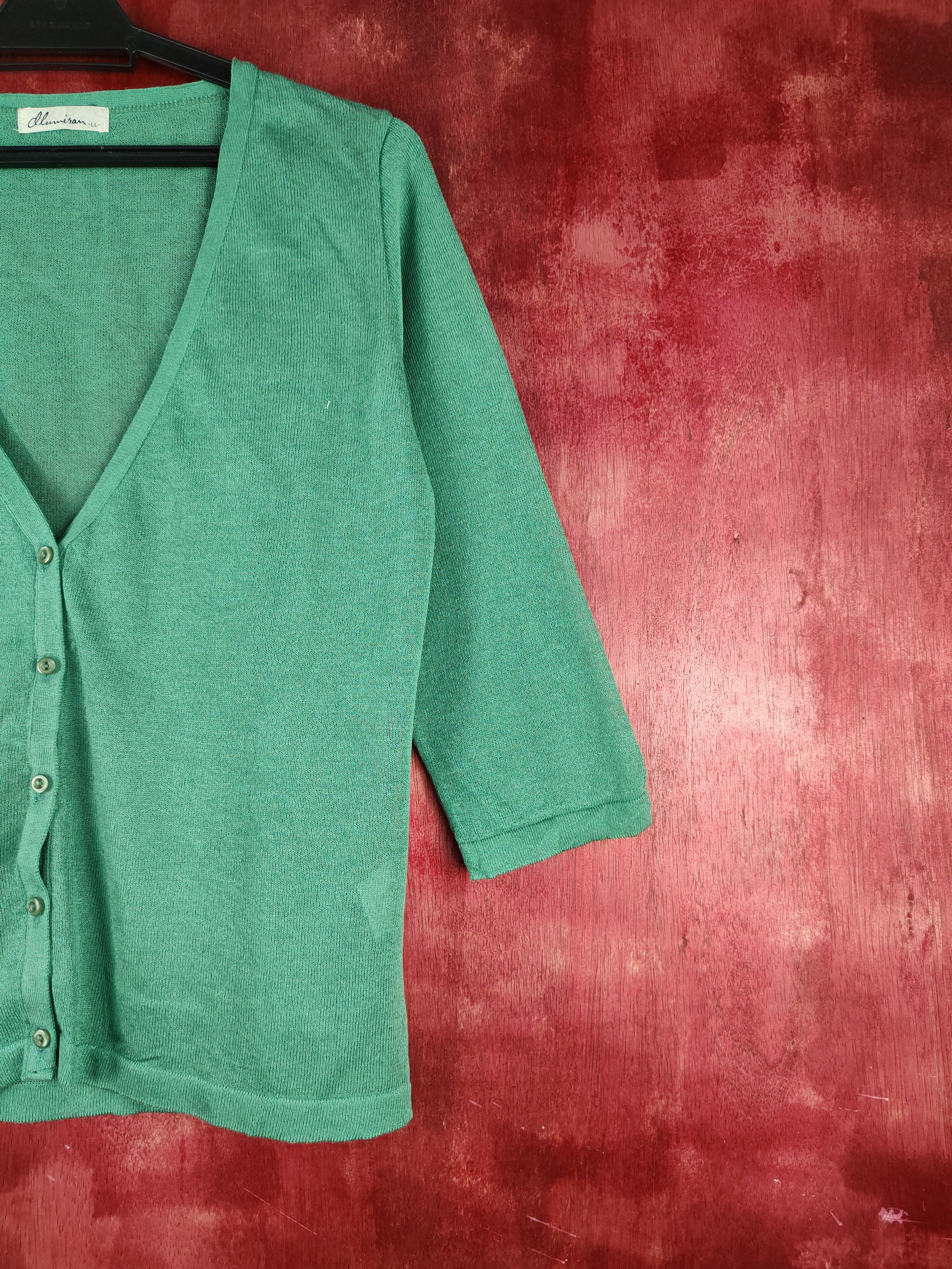 Japanese Brand × Vintage Japan vintage knitwear Green Cardigan #S943 Size M / US 6-8 / IT 42-44 - 5 Thumbnail