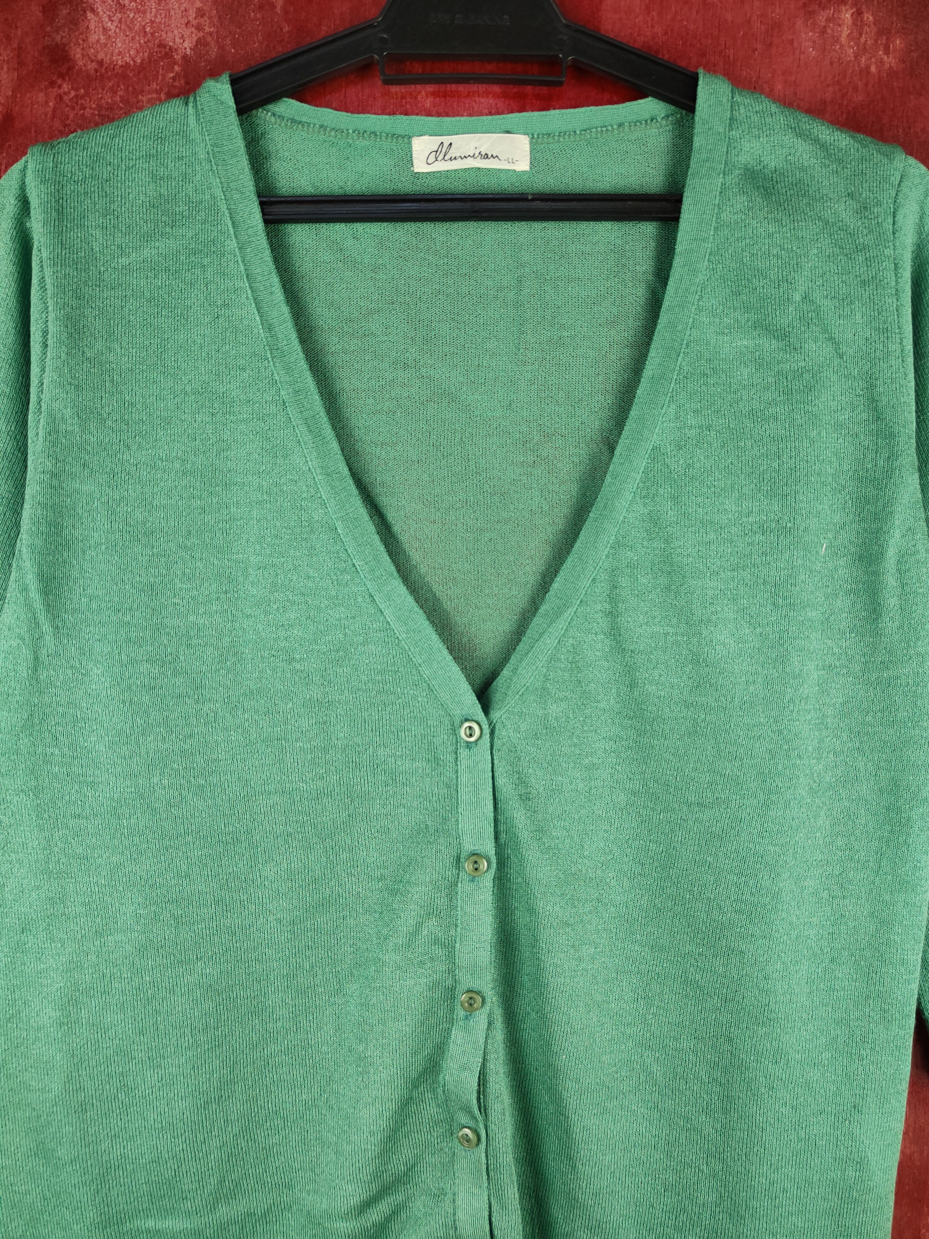 Japanese Brand × Vintage Japan vintage knitwear Green Cardigan #S943 Size M / US 6-8 / IT 42-44 - 2 Thumbnail