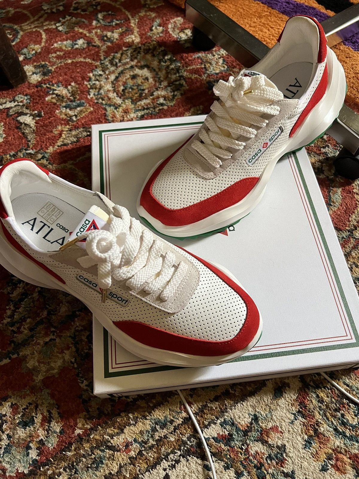 Casablanca CASABLANCA White & Red Atlantis Sneakers Size US 9.5 / EU 42-43 - 2 Thumbnail