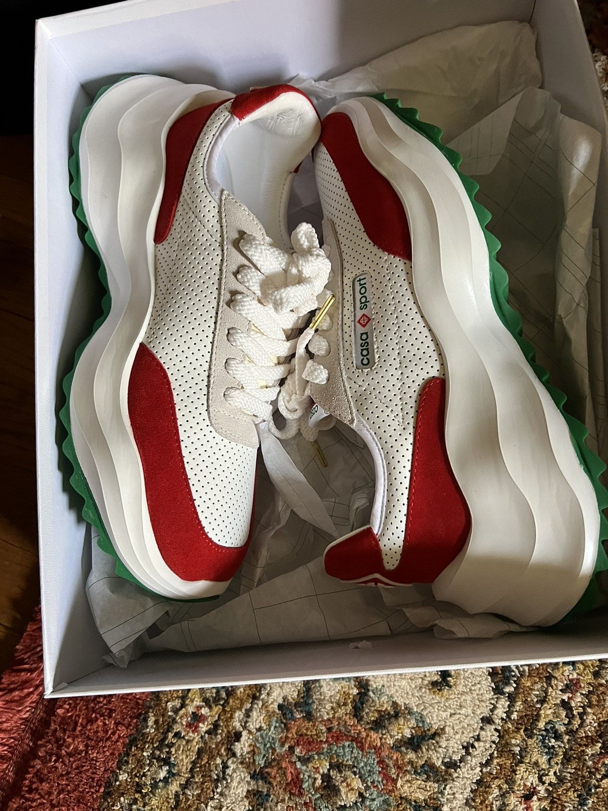 Casablanca CASABLANCA White & Red Atlantis Sneakers Size US 9.5 / EU 42-43 - 1 Thumbnail