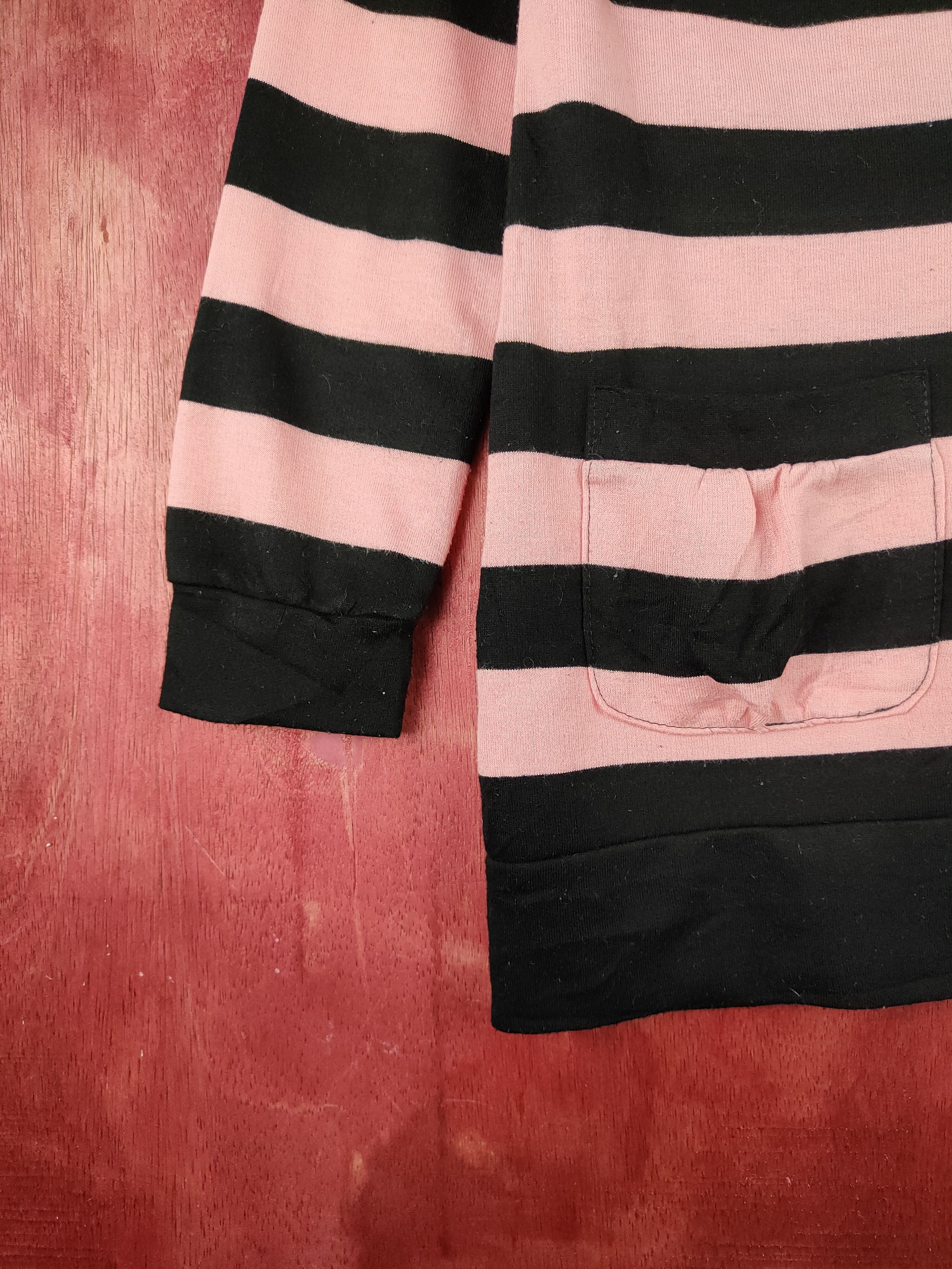 Japanese Brand C.O.L.Z.A Black/Pink stripe knitwear Cardigan #S936 Size M / US 6-8 / IT 42-44 - 4 Thumbnail