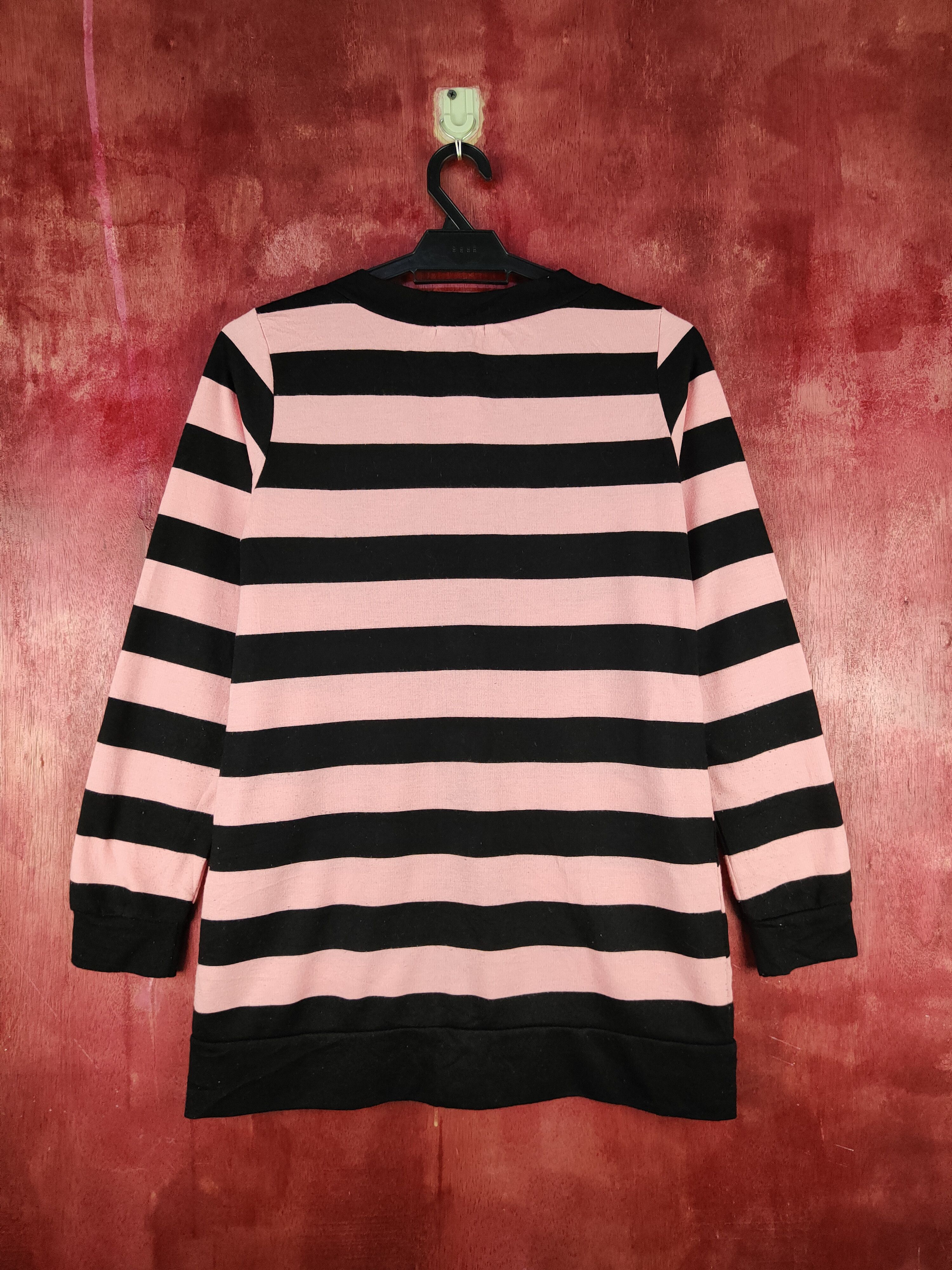 Japanese Brand C.O.L.Z.A Black/Pink stripe knitwear Cardigan #S936 Size M / US 6-8 / IT 42-44 - 7 Thumbnail