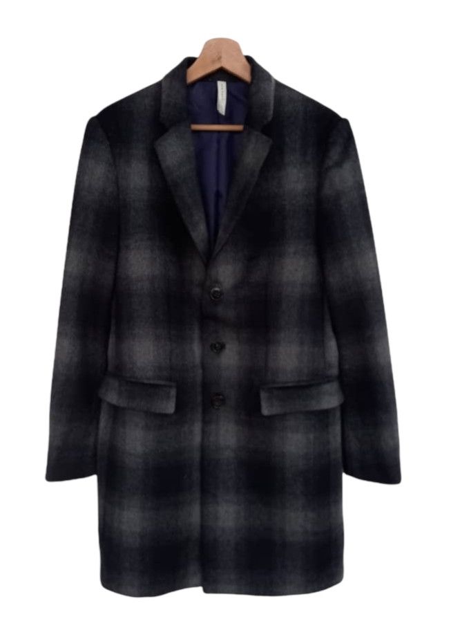 Japanese Brand × Zara Casual Zara Man Plaid Wool Long Coat Size US S / EU 44-46 / 1 - 1 Thumbnail