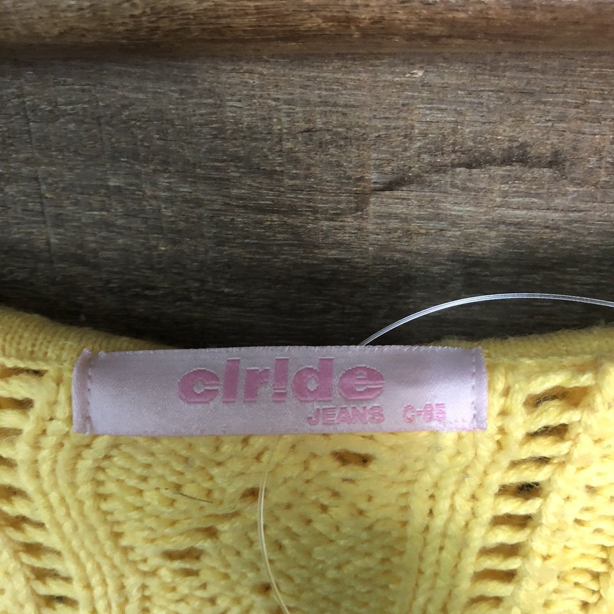 Homespun Knitwear Ciride Mesh Net Crochet Yellow Knitwear hoodie #7181 Size S / US 4 / IT 40 - 10 Thumbnail