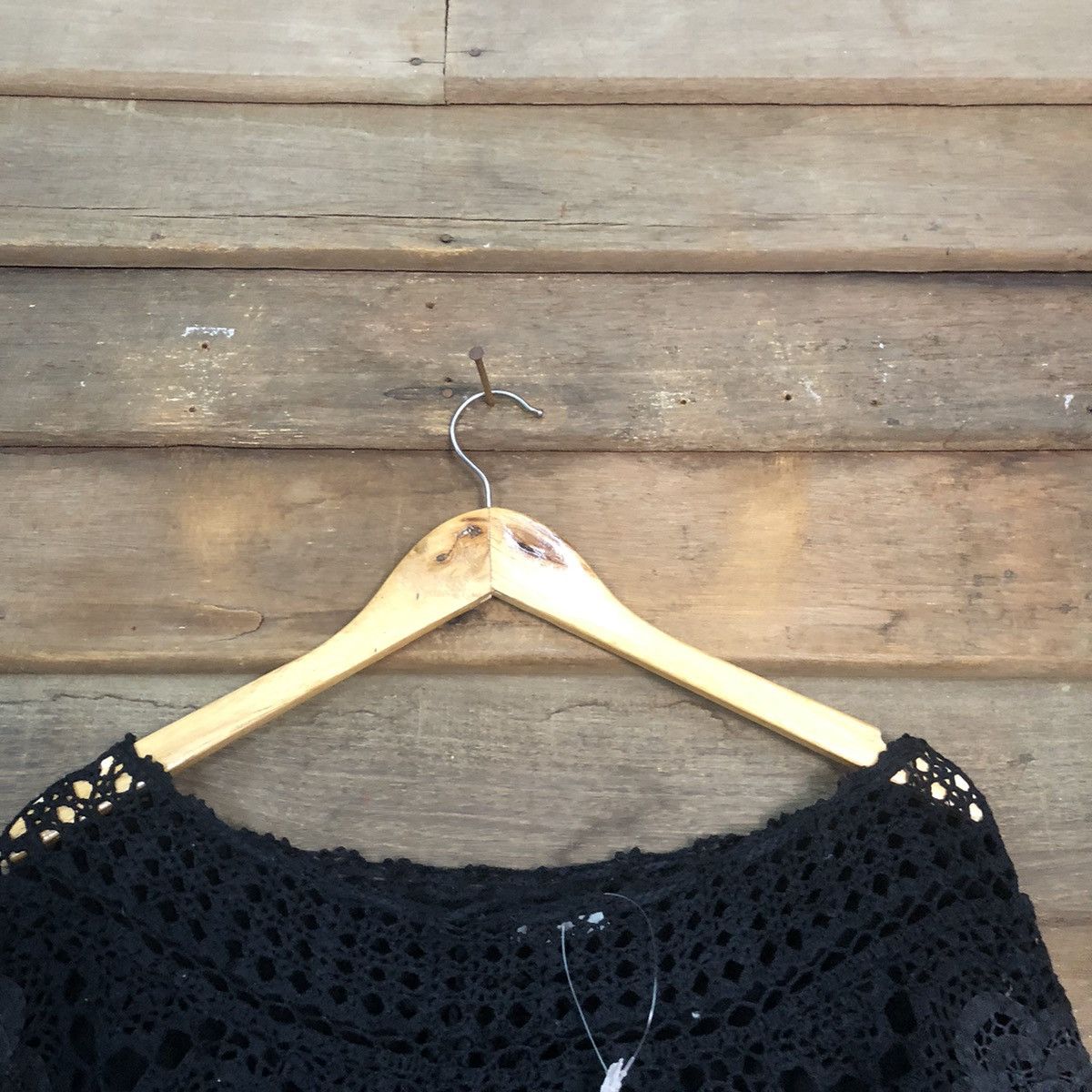 Homespun Knitwear MMUL Mesh Net Crochet Black Cardigan Knitwear #7178 Size S / US 4 / IT 40 - 4 Thumbnail