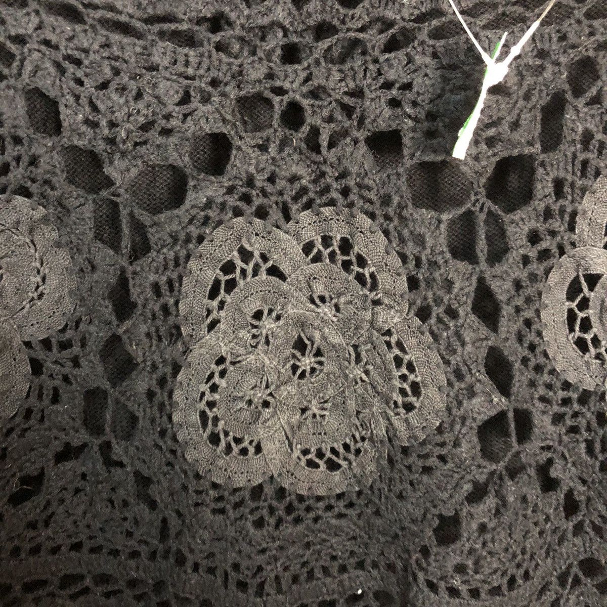 Homespun Knitwear MMUL Mesh Net Crochet Black Cardigan Knitwear #7178 Size S / US 4 / IT 40 - 7 Thumbnail