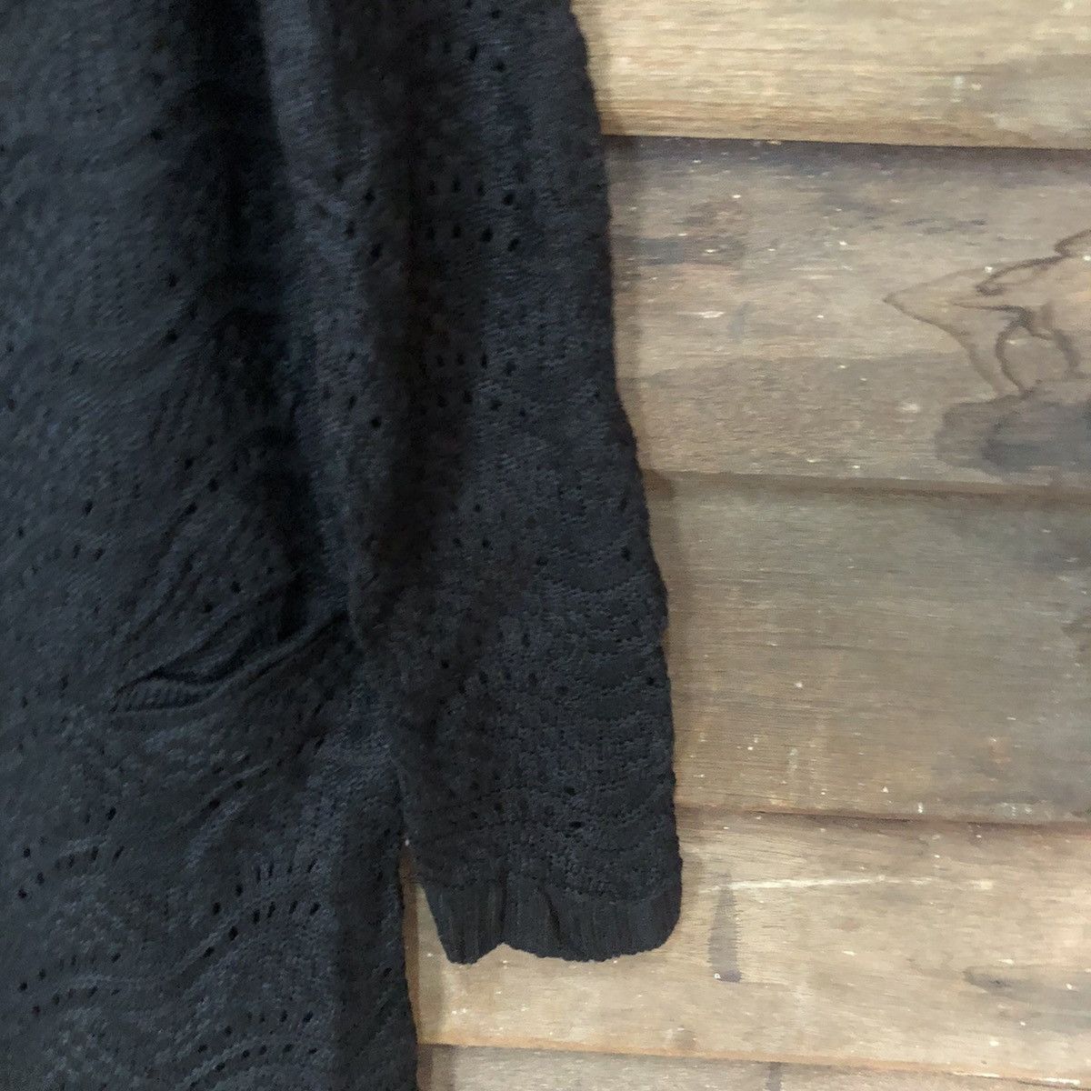 Japanese Brand Japan Mesh Net Crochet Black Cardigan Knitwear #7175 Size L / US 10 / IT 46 - 7 Thumbnail
