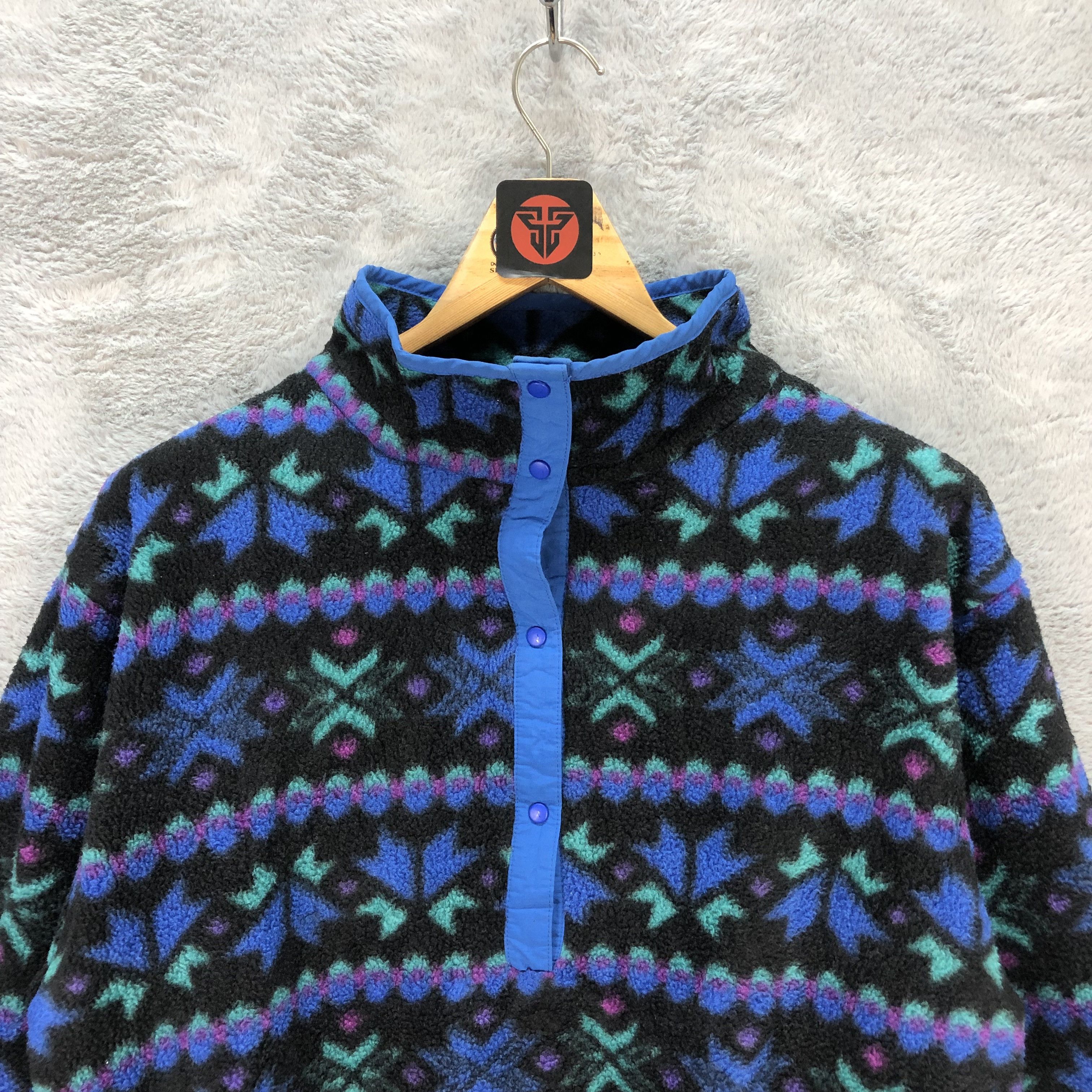 L.L. Bean Rare L.L. Bean Nice Design Snap Button Fleece #6308-59 Size S / US 4 / IT 40 - 2 Thumbnail