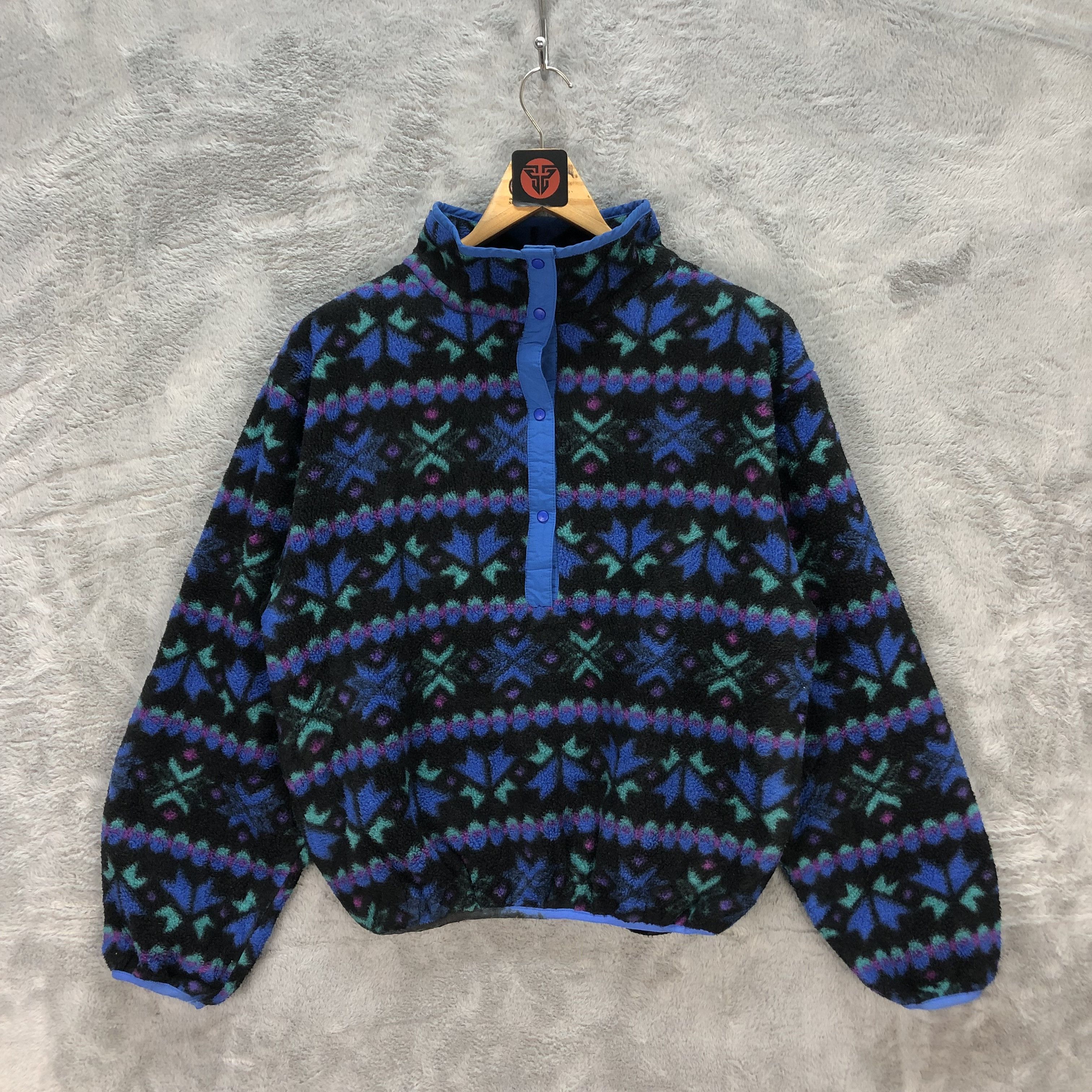 L.L. Bean Rare L.L. Bean Nice Design Snap Button Fleece #6308-59 Size S / US 4 / IT 40 - 1 Thumbnail