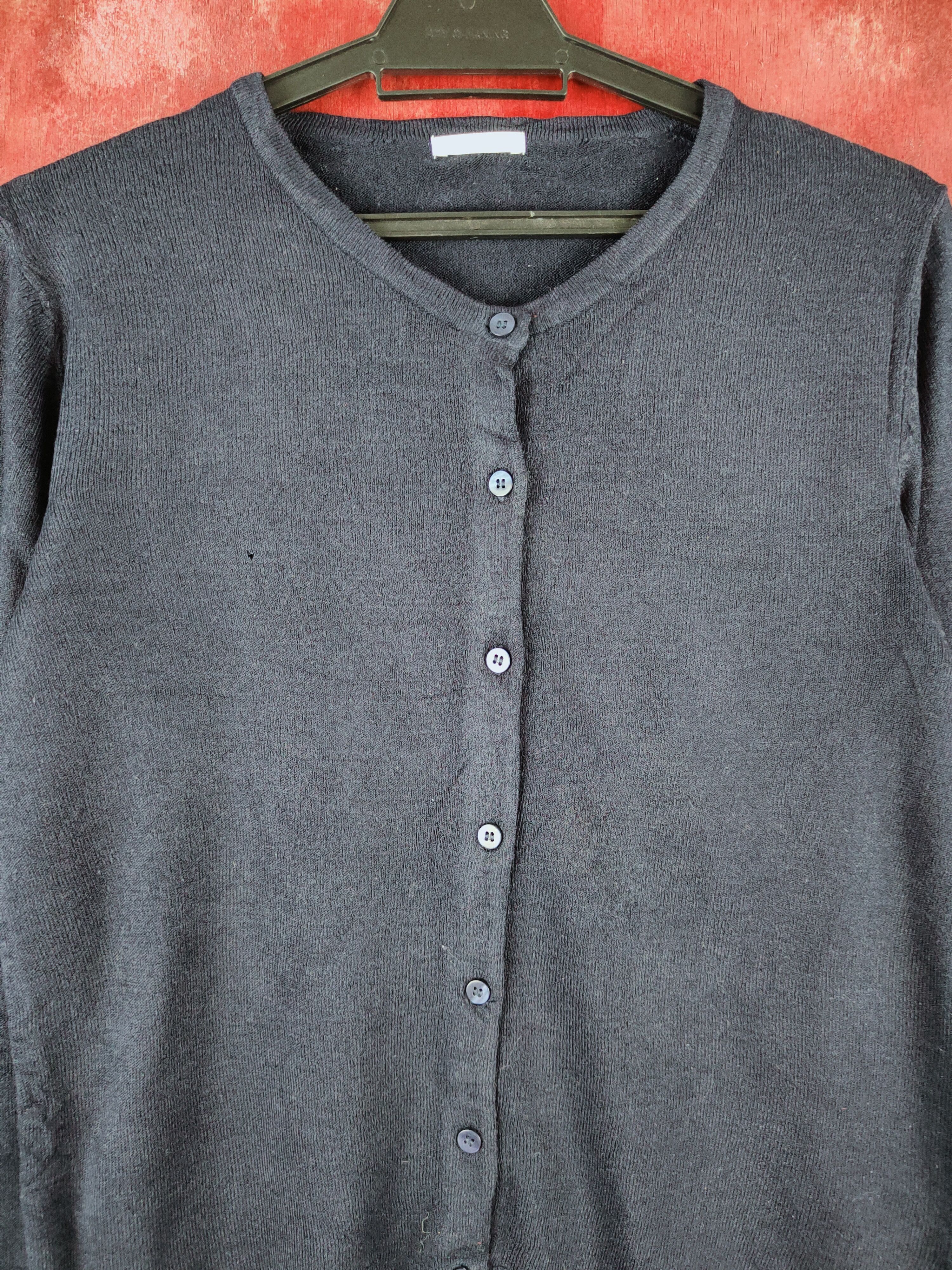 GU × Japanese Brand GU Dark Blue Cardigan knitwear japan vintage plain #S924 Size L / US 10 / IT 46 - 2 Thumbnail