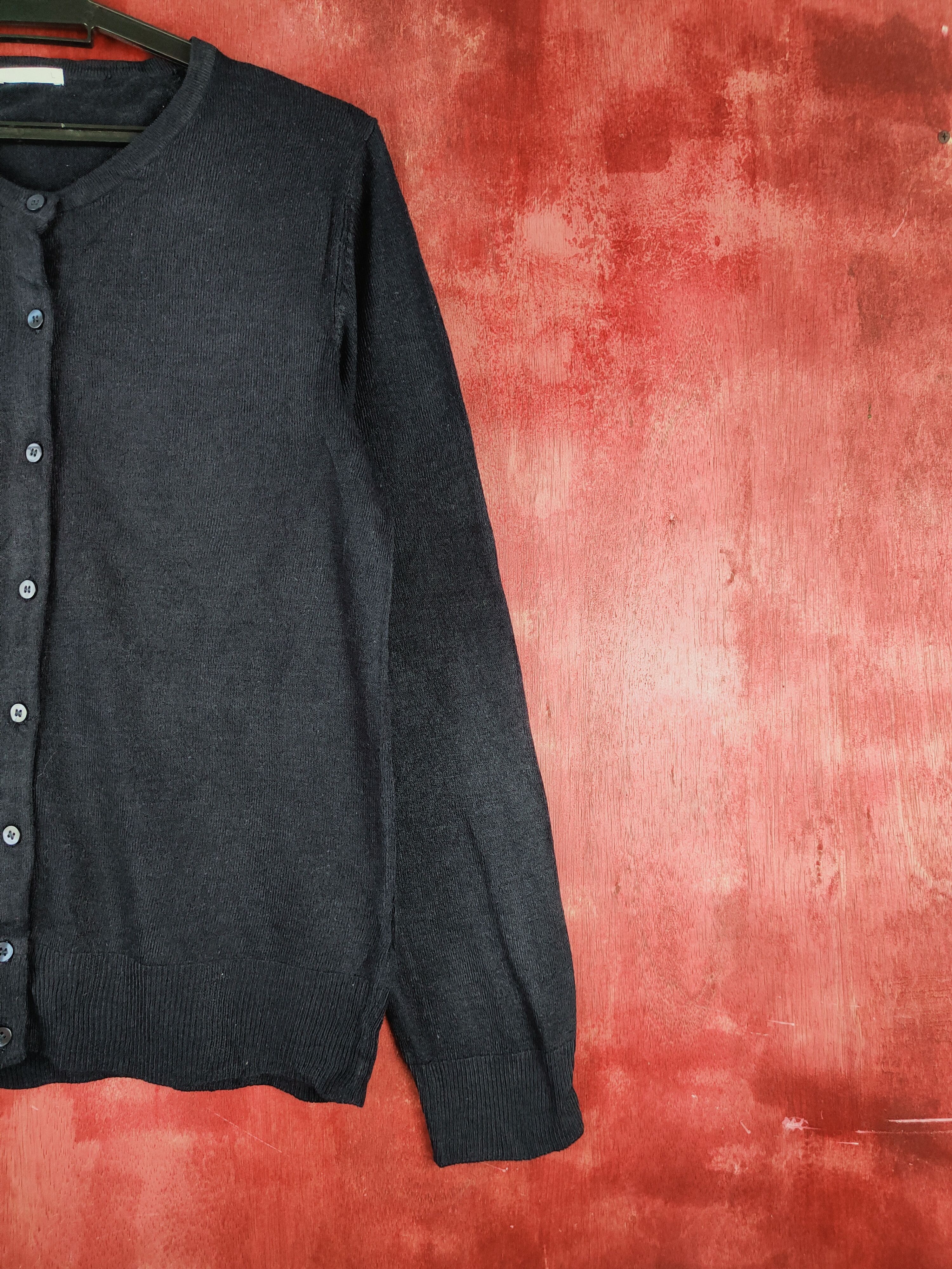 GU × Japanese Brand GU Dark Blue Cardigan knitwear japan vintage plain #S924 Size L / US 10 / IT 46 - 6 Thumbnail