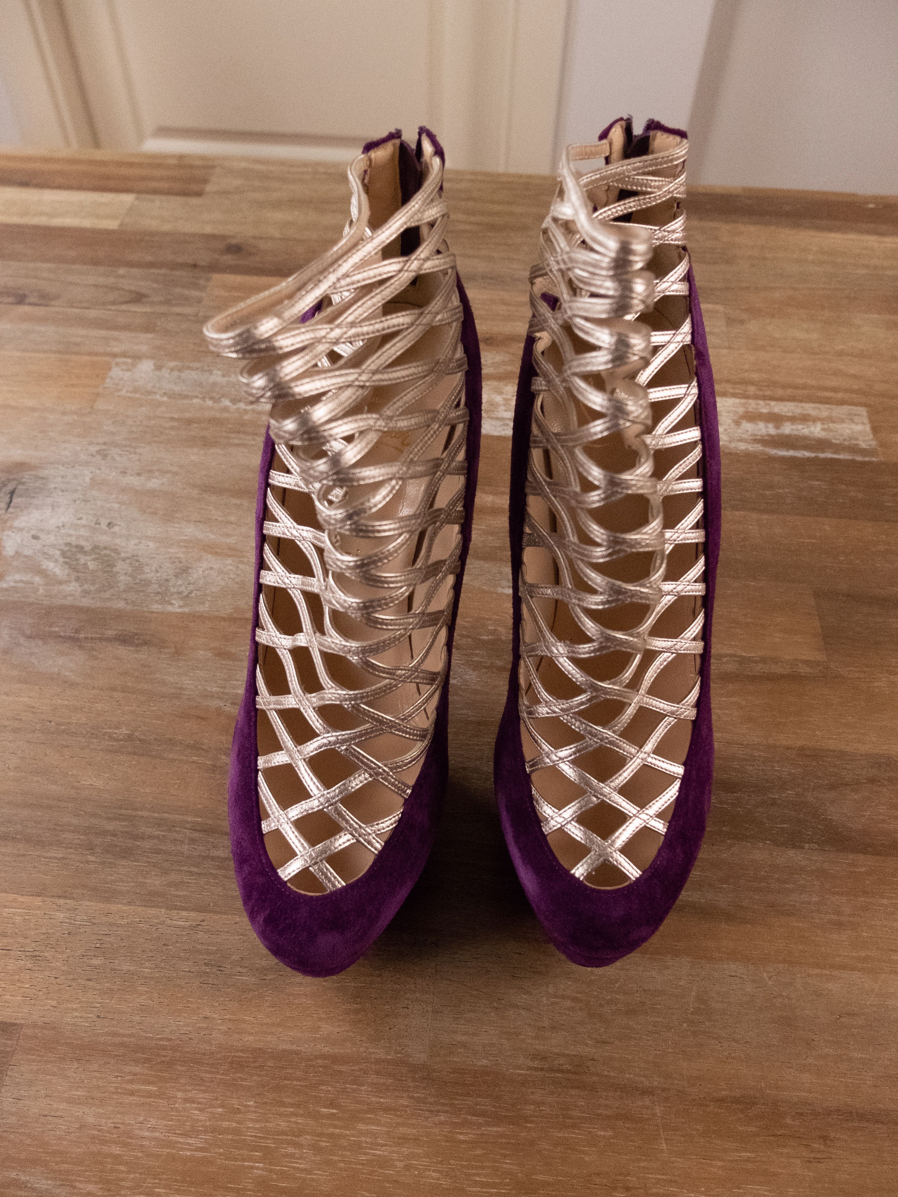 Christian Louboutin CHRISTIAN LOUBOUTIN Berlinissimo purple suede ankle boots 9 Size US 9 / IT 39 - 2 Thumbnail