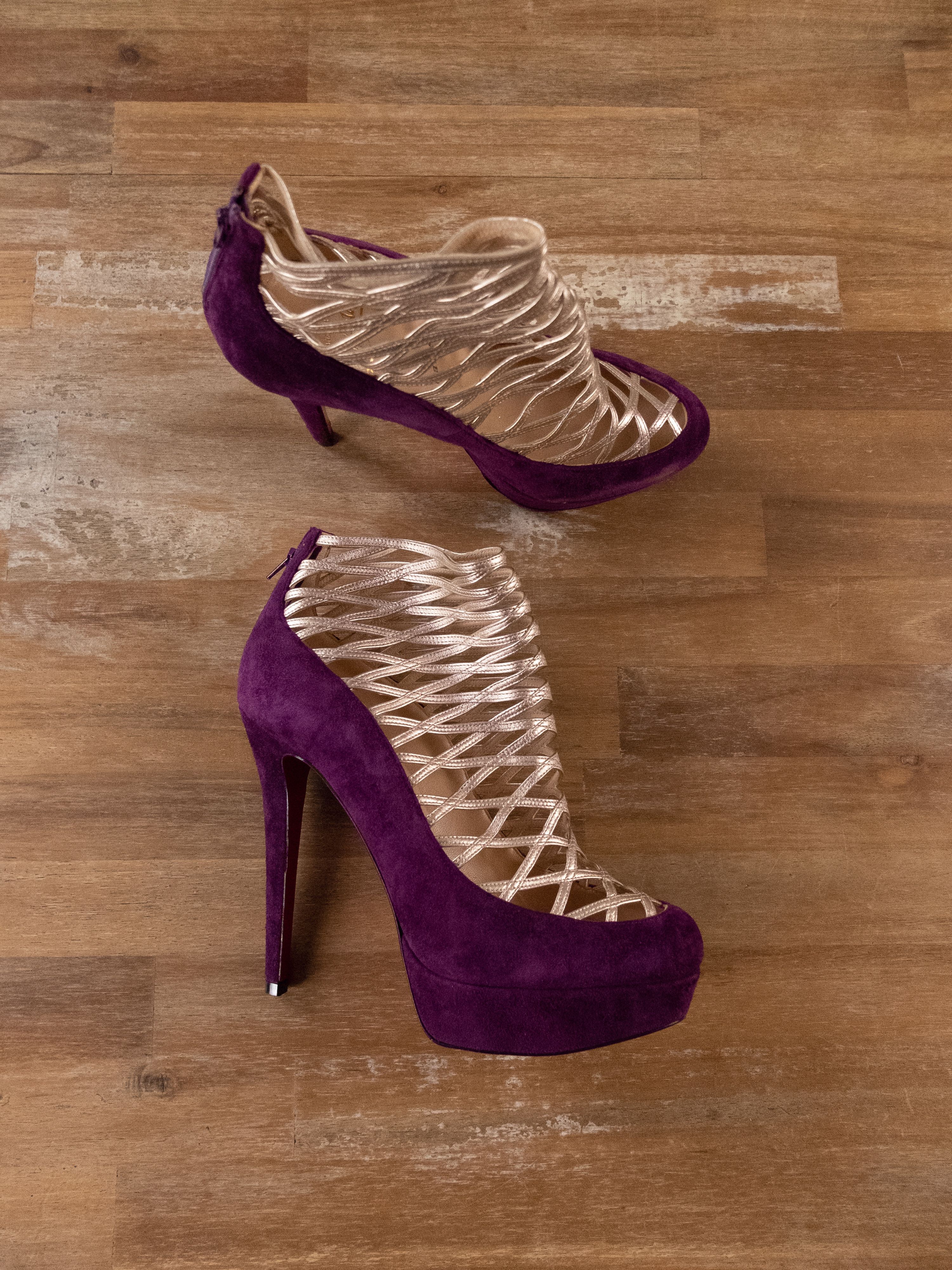 Christian Louboutin CHRISTIAN LOUBOUTIN Berlinissimo purple suede ankle boots 9 Size US 9 / IT 39 - 1 Thumbnail
