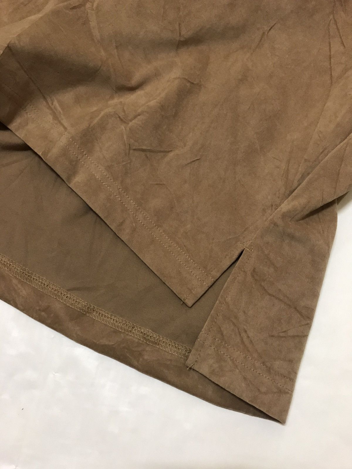 United Arrows Green Label Relaxing Johnny Collar Suede Shirt Size US M / EU 48-50 / 2 - 3 Thumbnail