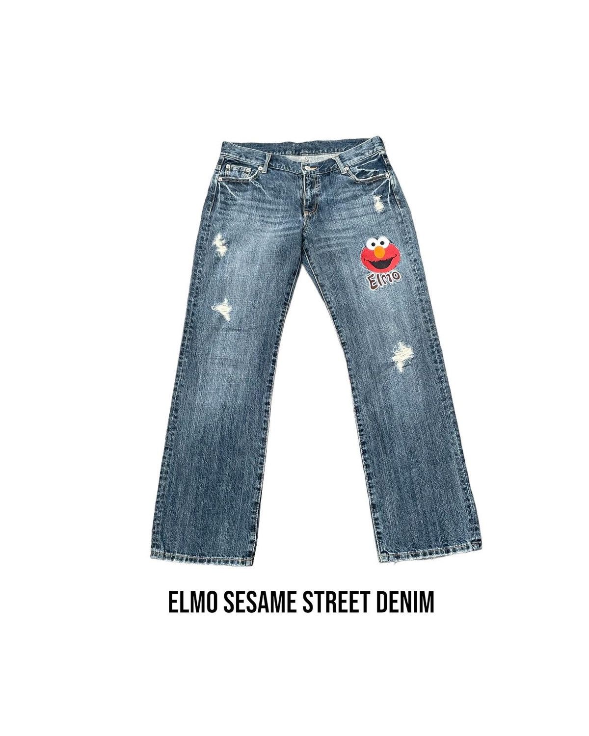 Other Vintage Elmo Sesame Street Distresed Denim Size US 33 - 1 Thumbnail