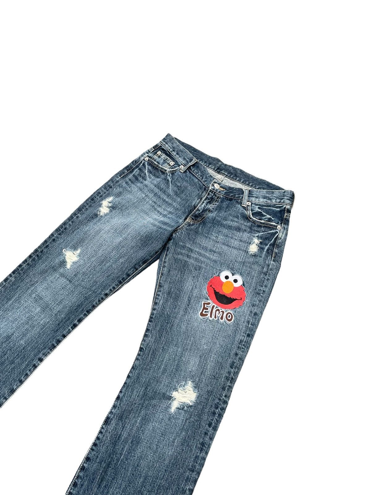 Other Vintage Elmo Sesame Street Distresed Denim Size US 33 - 3 Thumbnail