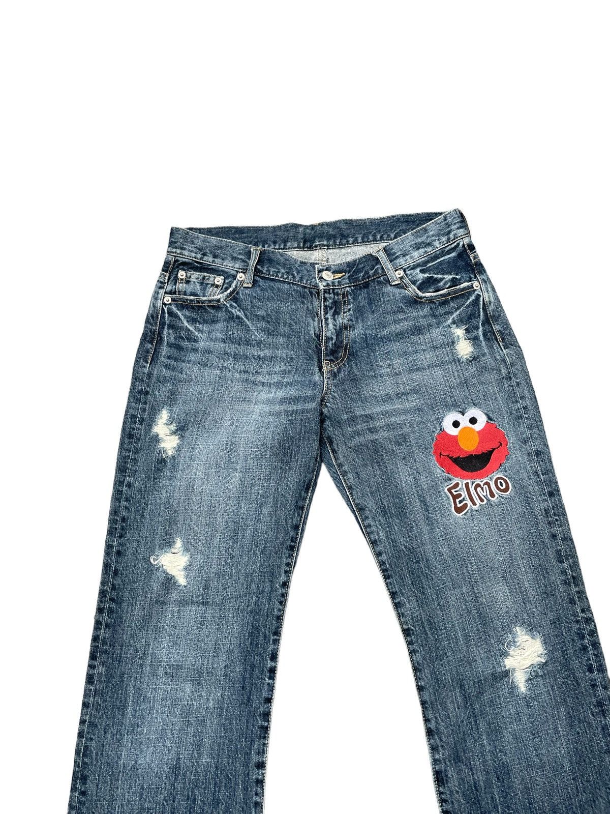 Other Vintage Elmo Sesame Street Distresed Denim Size US 33 - 4 Thumbnail