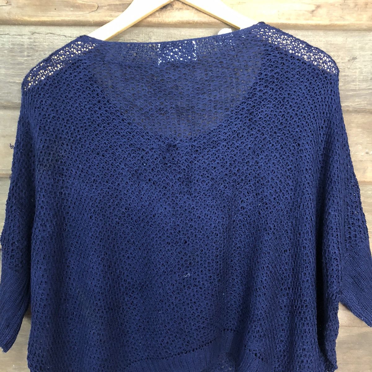 Homespun Knitwear Olove Stroy Mesh Net Crochet Blue Cardigan Knitwear #7166 Size M / US 6-8 / IT 42-44 - 9 Thumbnail