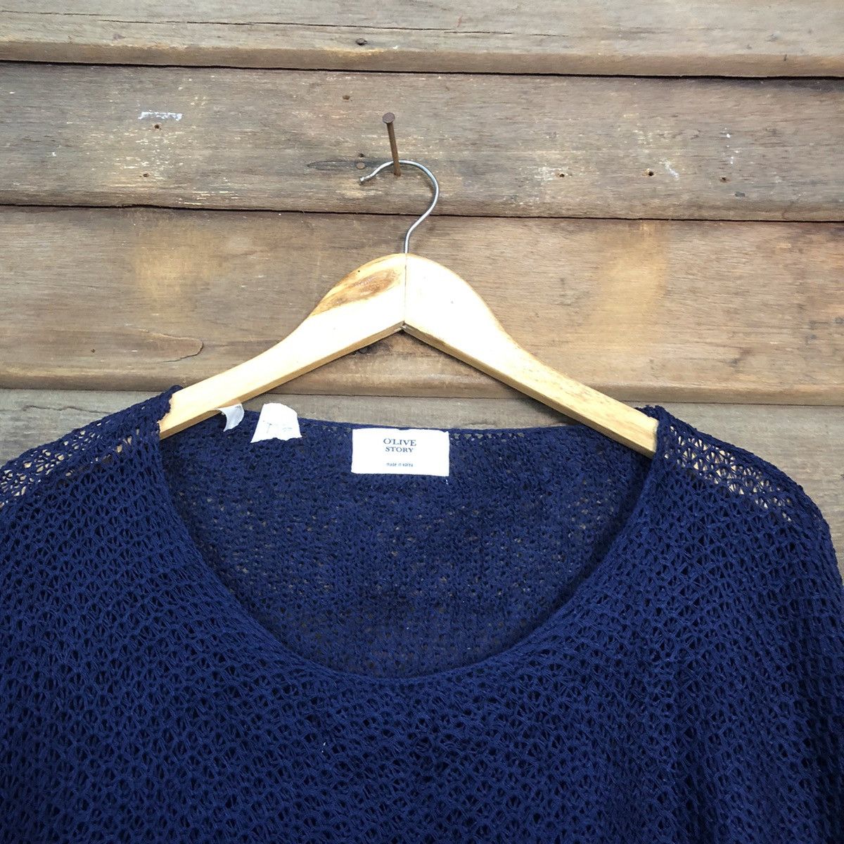 Homespun Knitwear Olove Stroy Mesh Net Crochet Blue Cardigan Knitwear #7166 Size M / US 6-8 / IT 42-44 - 6 Thumbnail