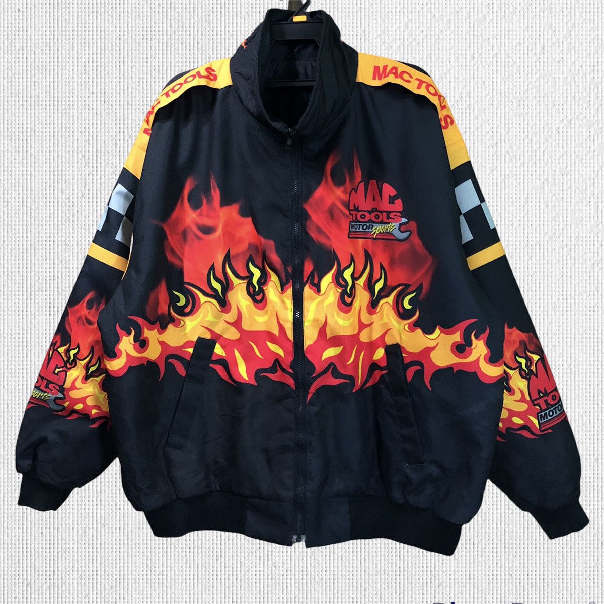 image of Nascar x Swingster Vintage Mac Tools Motorsport Flames Swingster Racing Jacket, Men's (Size 2XL)