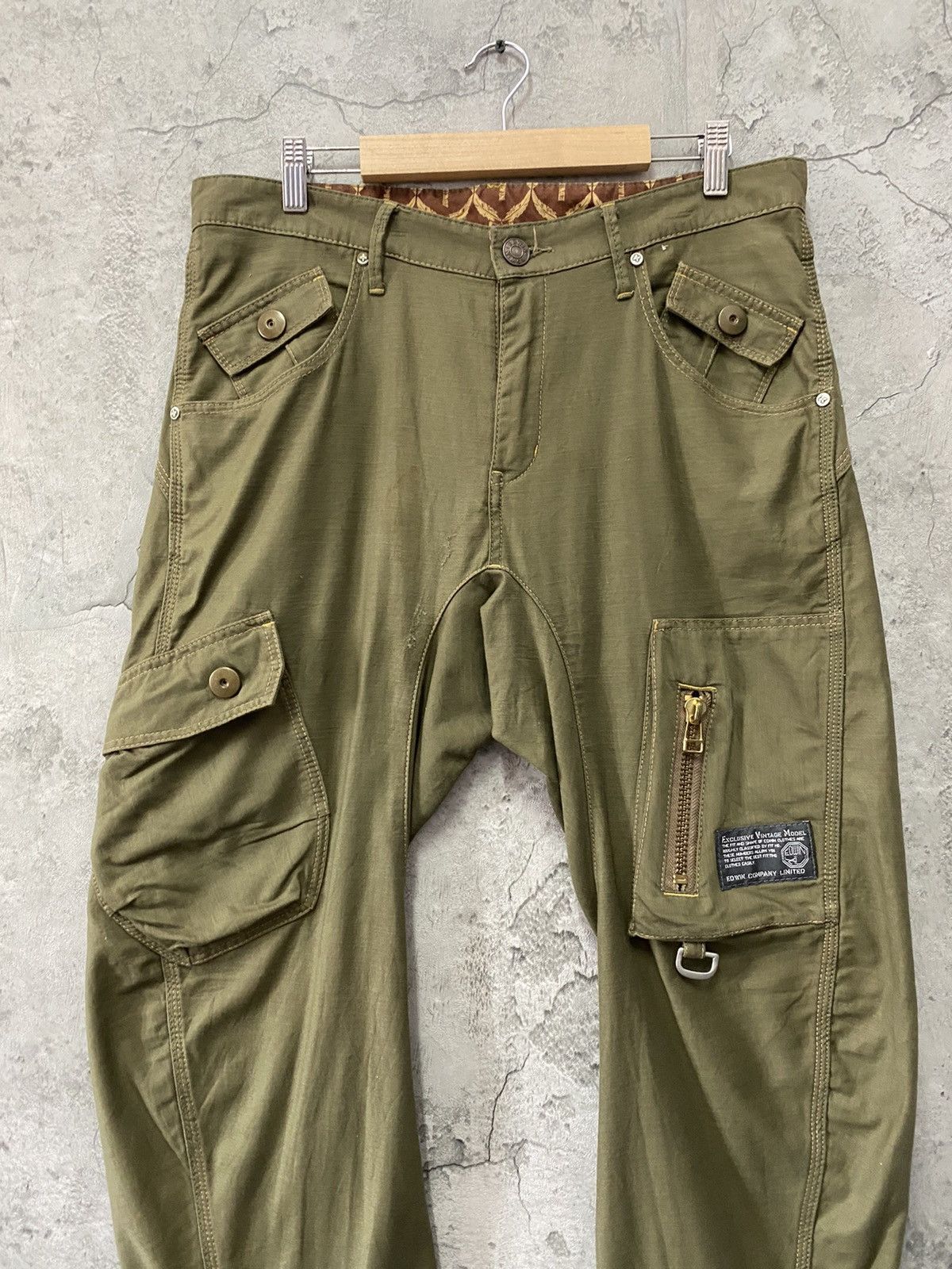 Edwin × Japanese Brand Vintage Edwin Japan Cargo Parachute Twisted Seam Baggy Pants Size US 34 / EU 50 - 3 Thumbnail