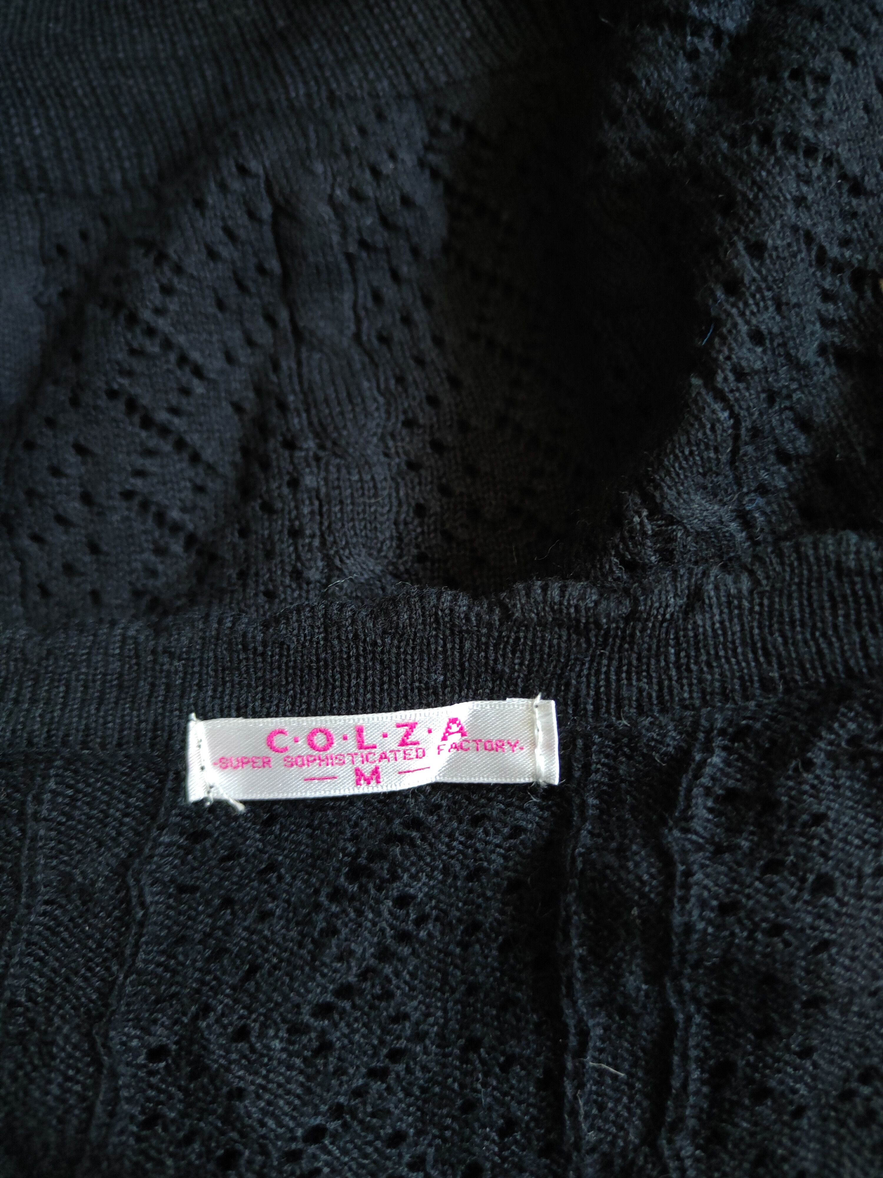 Vintage C.O.L.Z.A Black Crochet Meshnet Cardigan knitwear #S903 Size M / US 6-8 / IT 42-44 - 11 Thumbnail
