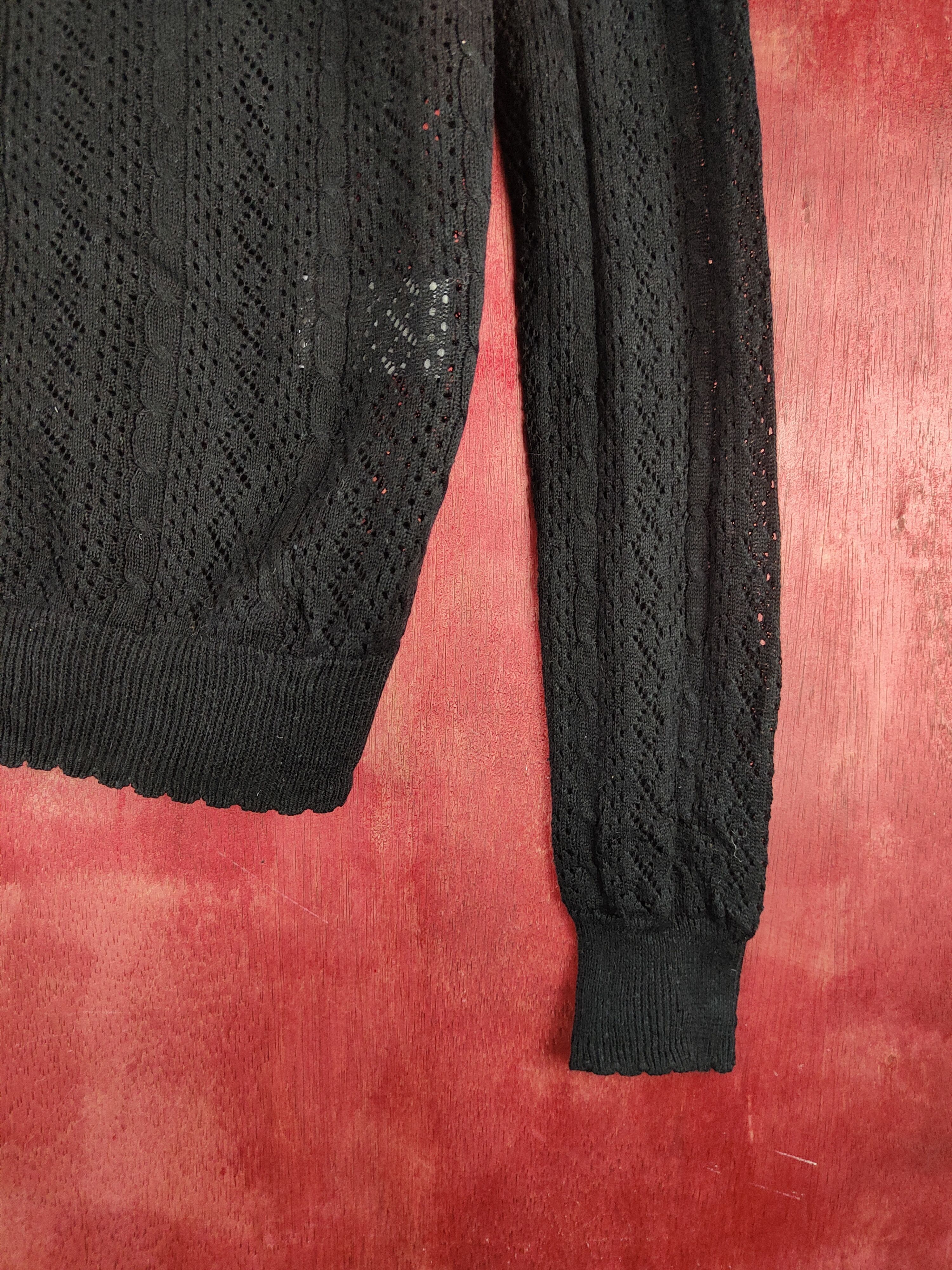 Vintage C.O.L.Z.A Black Crochet Meshnet Cardigan knitwear #S903 Size M / US 6-8 / IT 42-44 - 6 Thumbnail