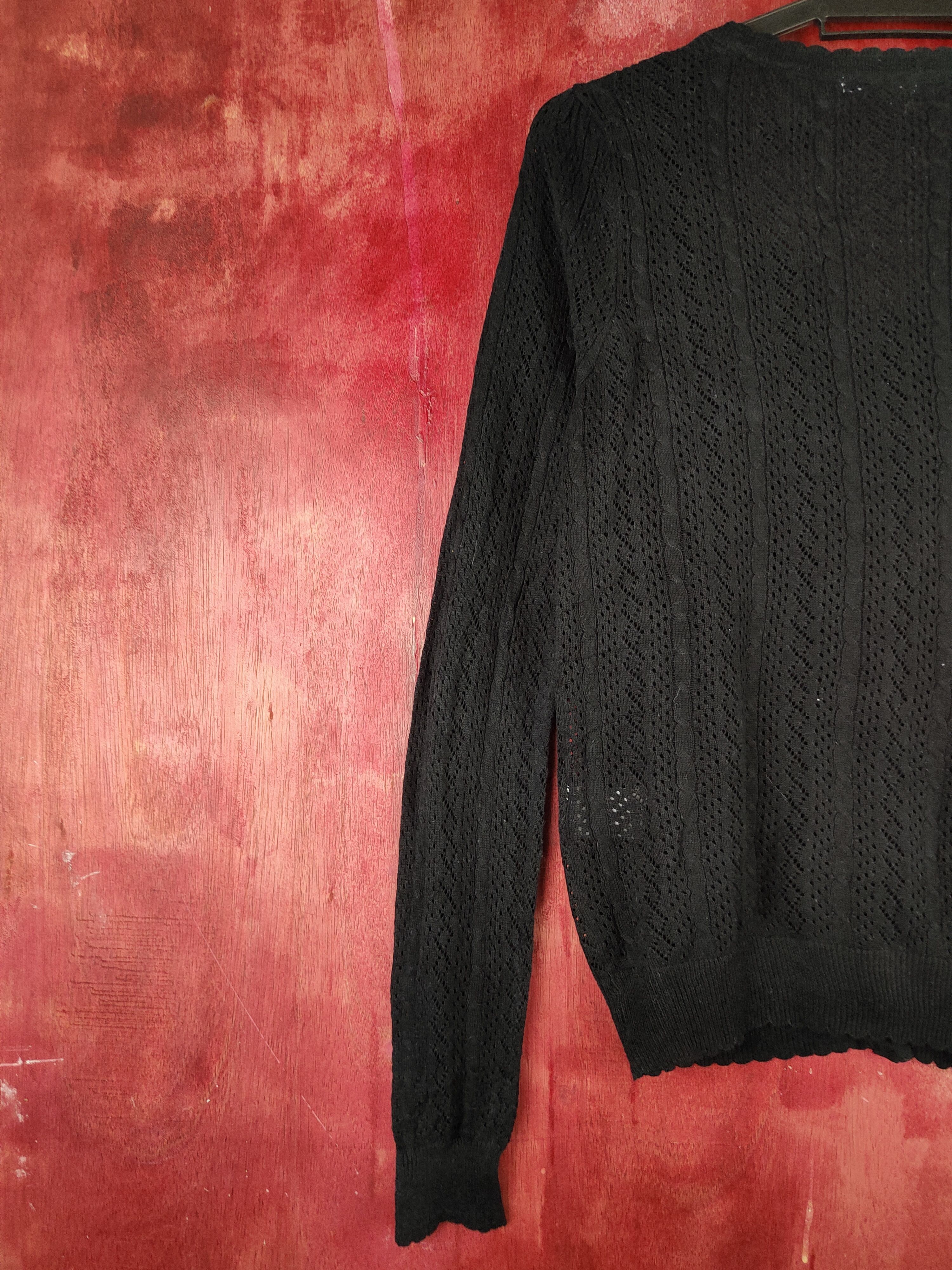 Vintage C.O.L.Z.A Black Crochet Meshnet Cardigan knitwear #S903 Size M / US 6-8 / IT 42-44 - 8 Thumbnail