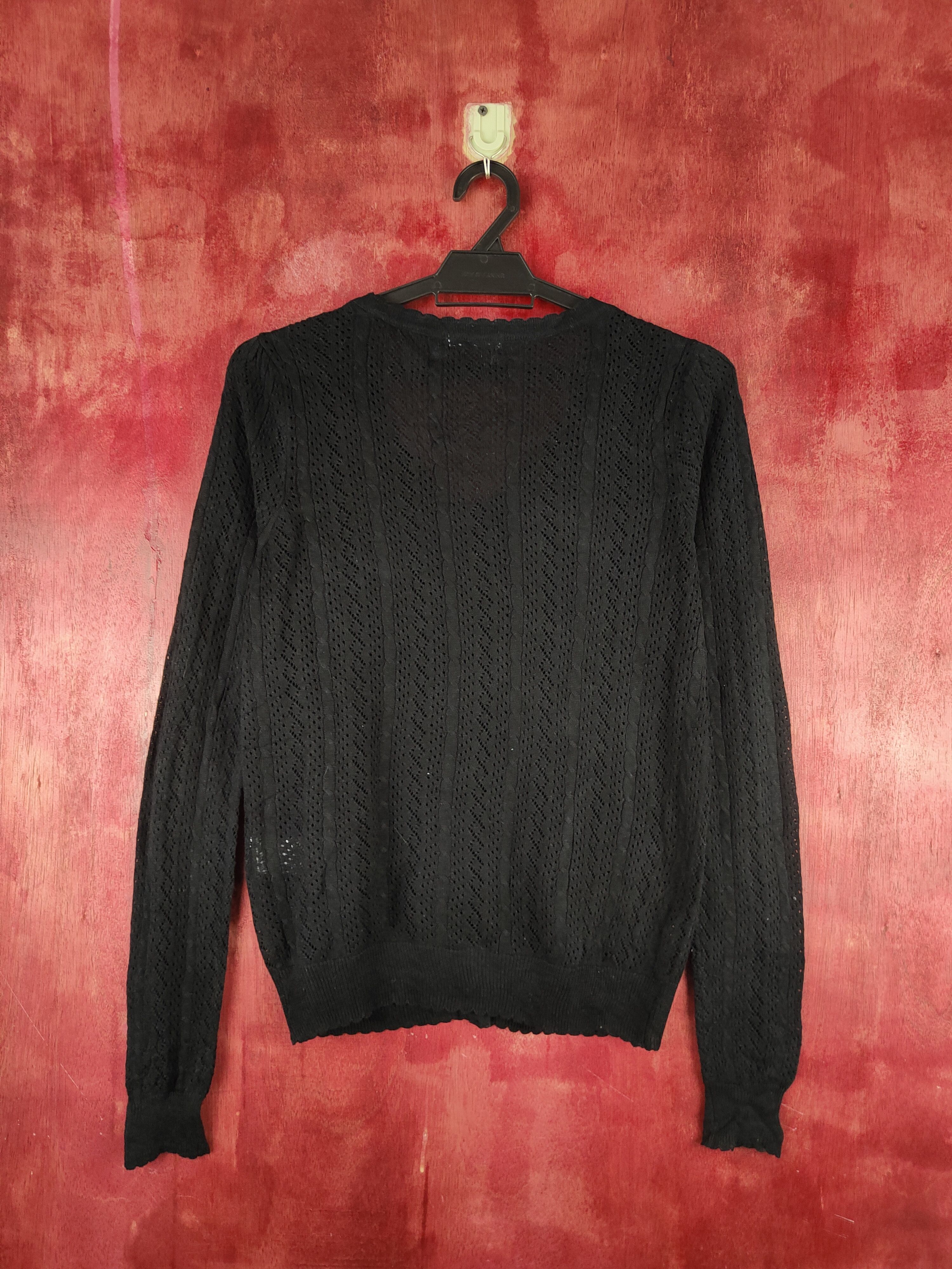 Vintage C.O.L.Z.A Black Crochet Meshnet Cardigan knitwear #S903 Size M / US 6-8 / IT 42-44 - 7 Thumbnail