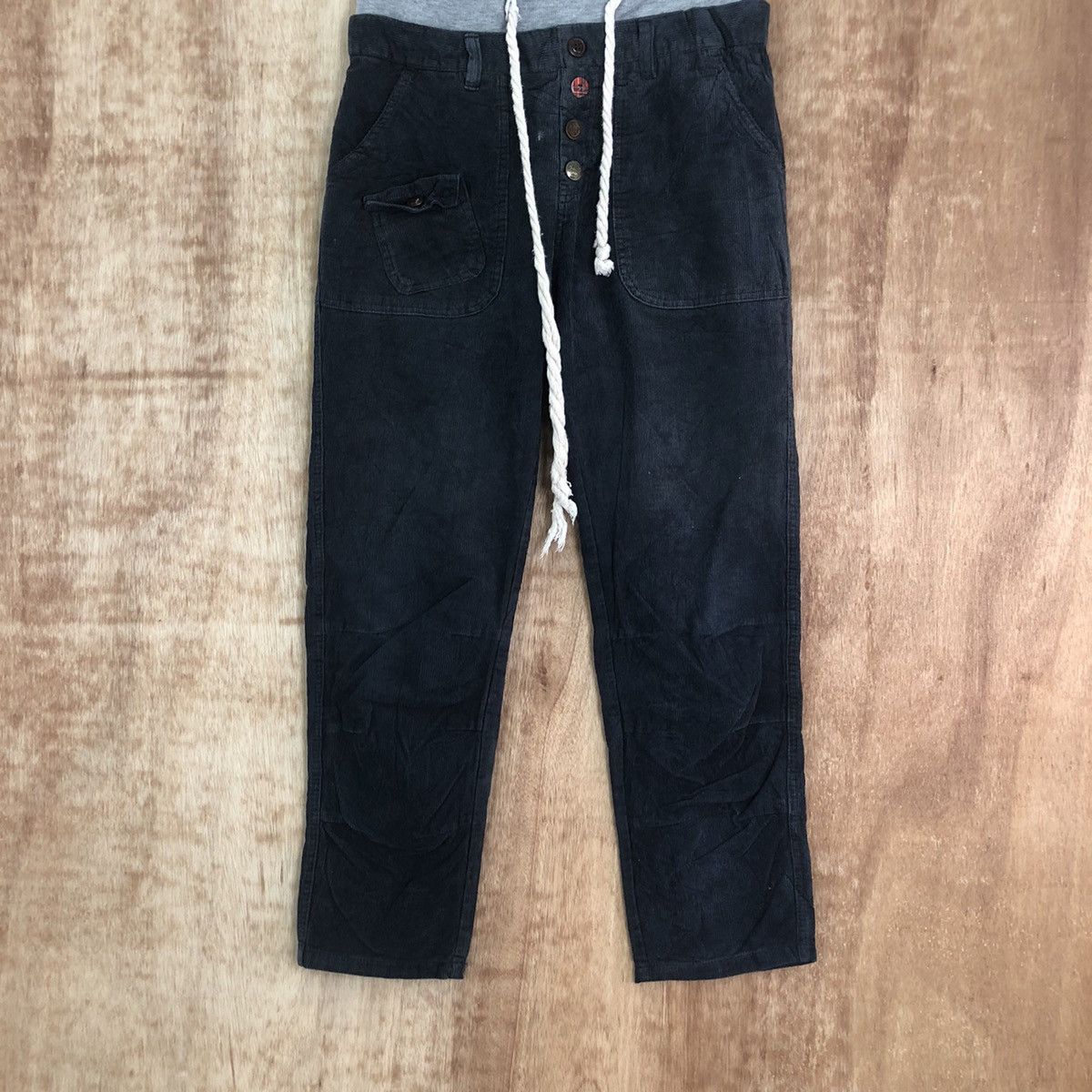 Japanese Brand Japanese Brand Dark Blue Corduroy jogger pants #6200 Size US 27 - 3 Thumbnail
